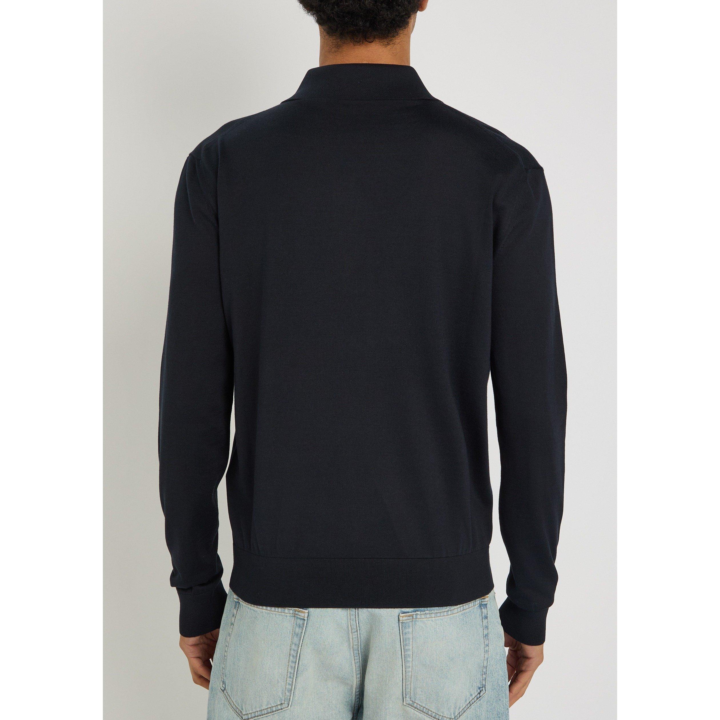 DARK BLUE - Saint Laurent - YSL POLO MANCHES LONGUES - 3