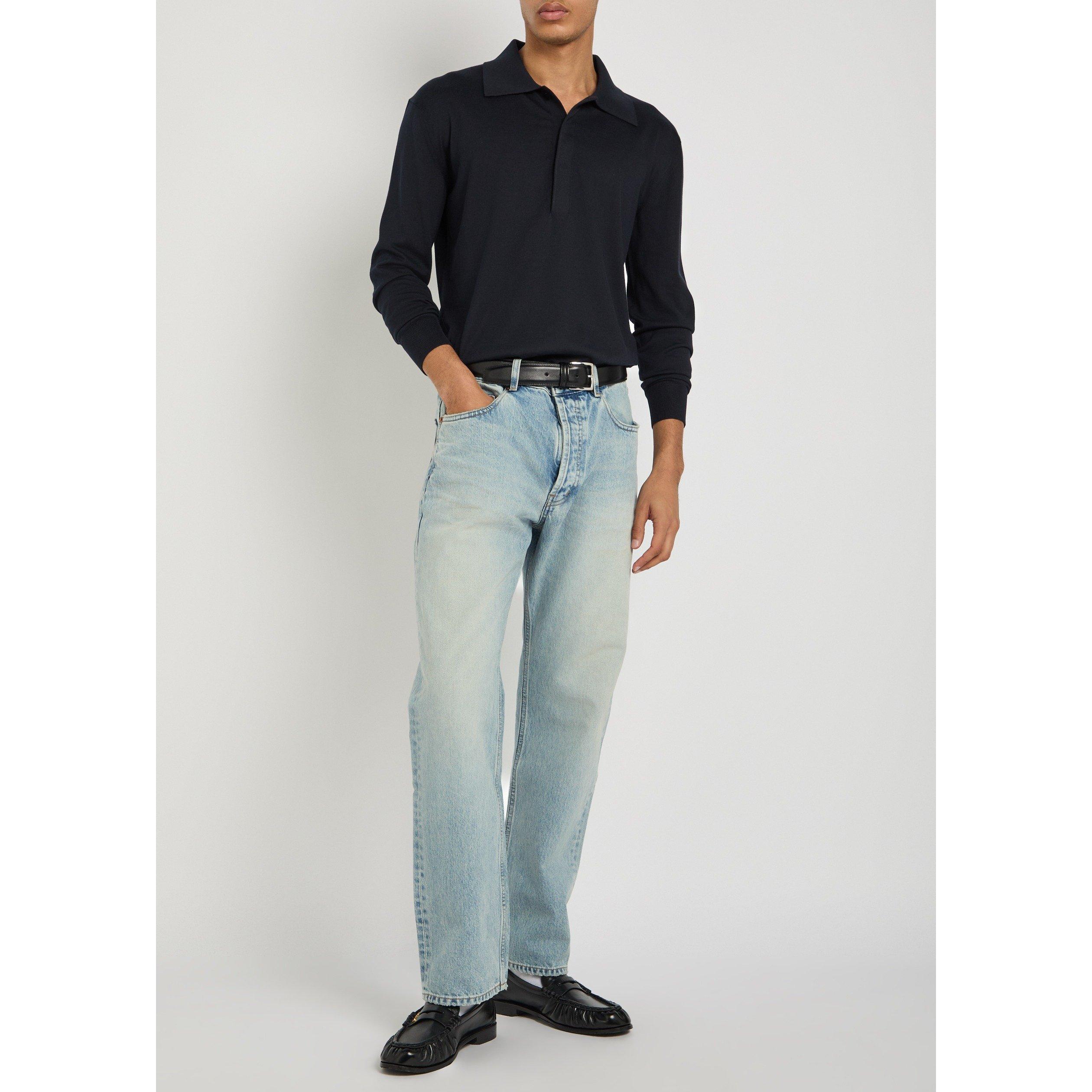 DARK BLUE - Saint Laurent - YSL POLO MANCHES LONGUES - 5