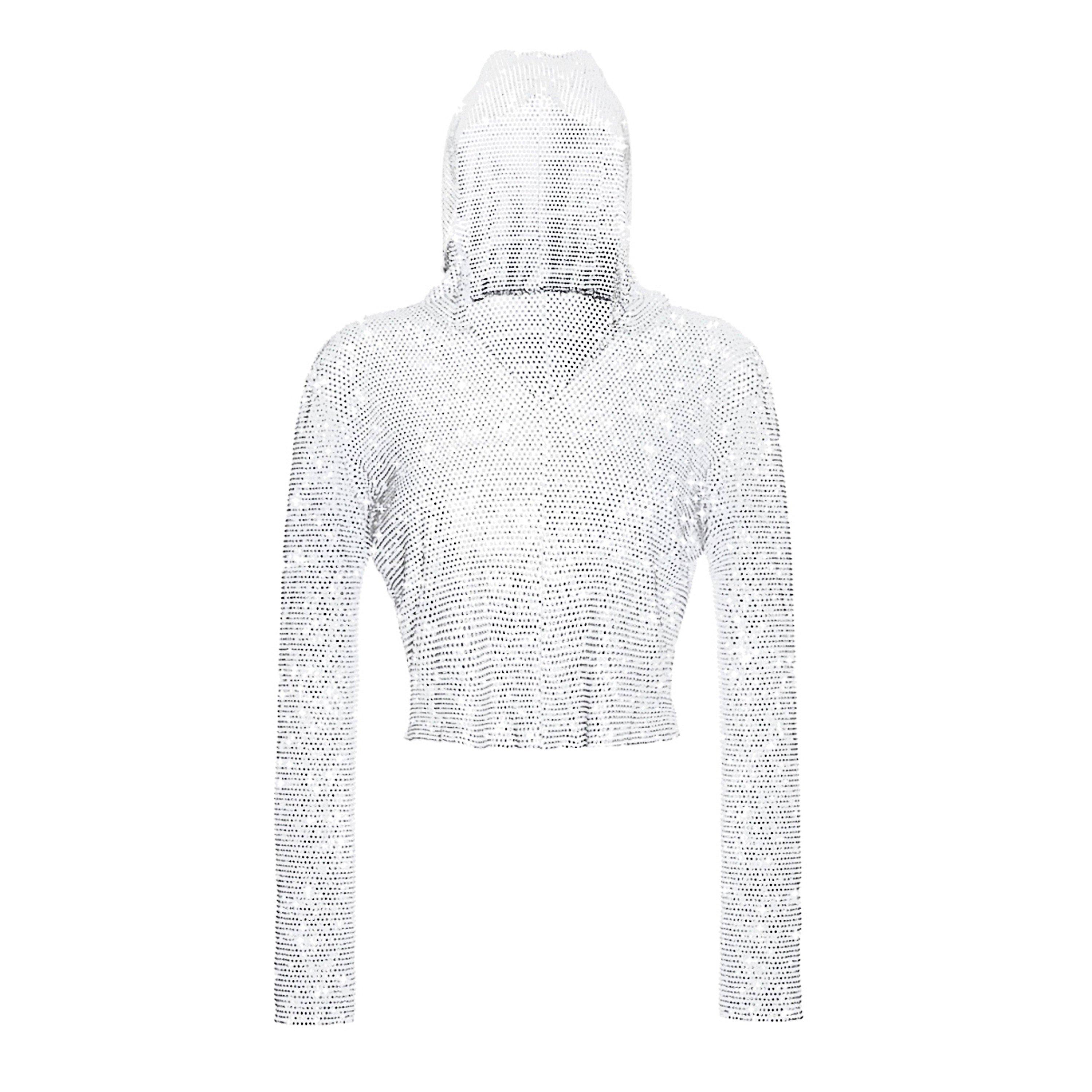 White - Santa Brands - Sparkle Hooded Blouse - 5