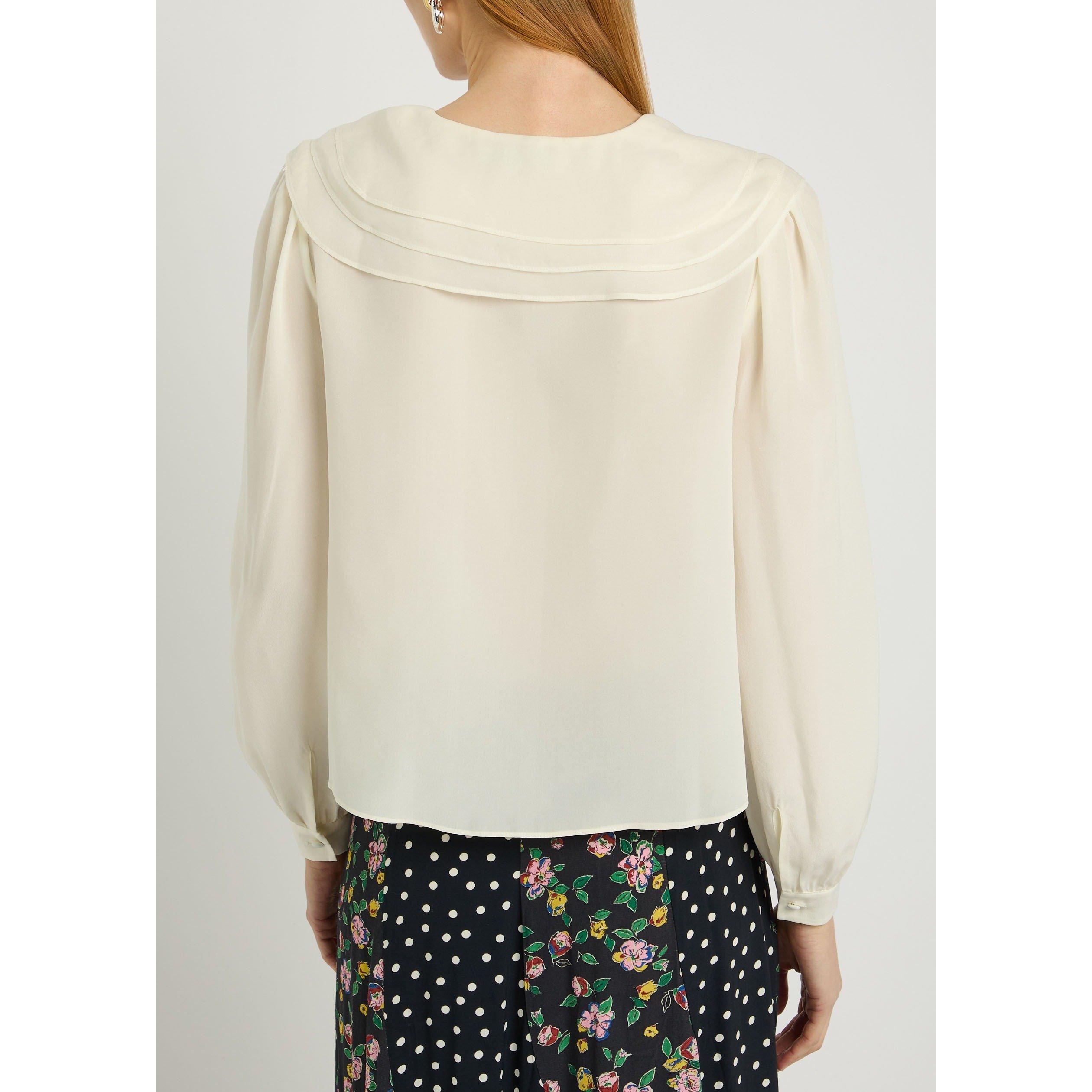 IVORY - RIXO - Women's Emelin Silk Long-Sleeve Blouse - 3