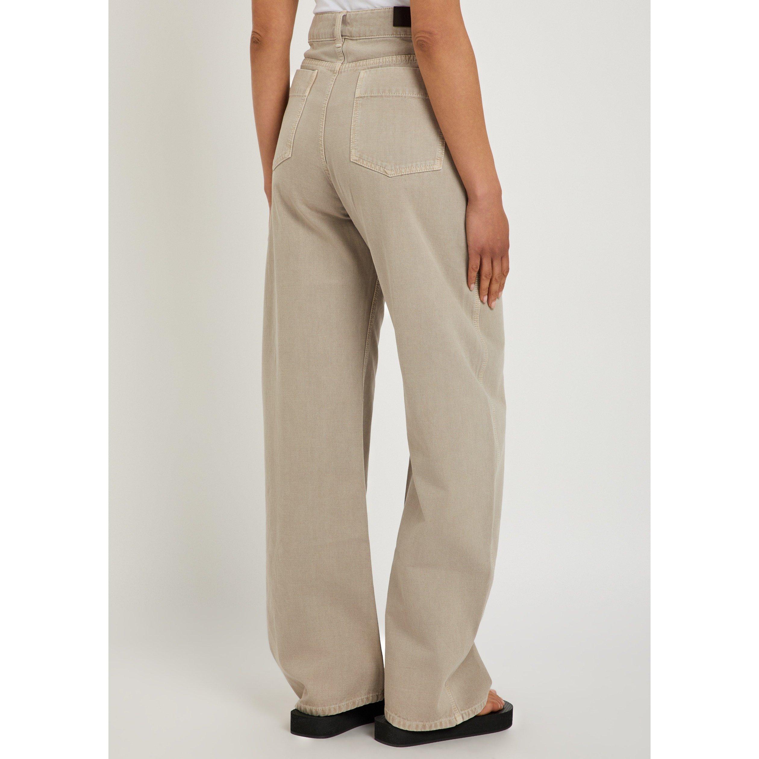 NATURAL - Lemaire - Women's Cotton Barrel Leg High-Waisted Trousers - 3