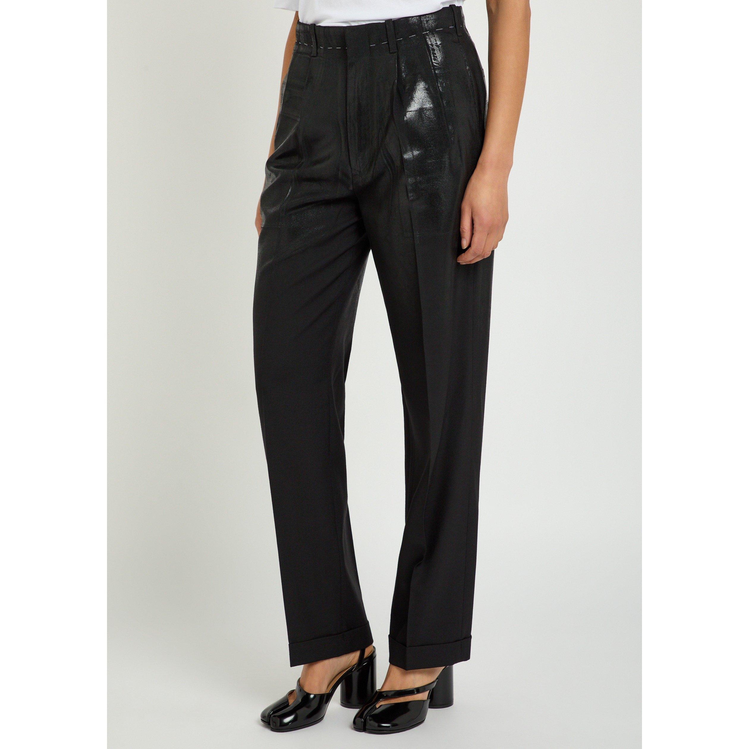 BLACK - Maison Margiela - COATED STRAIGHT LEG TROUSER - 2