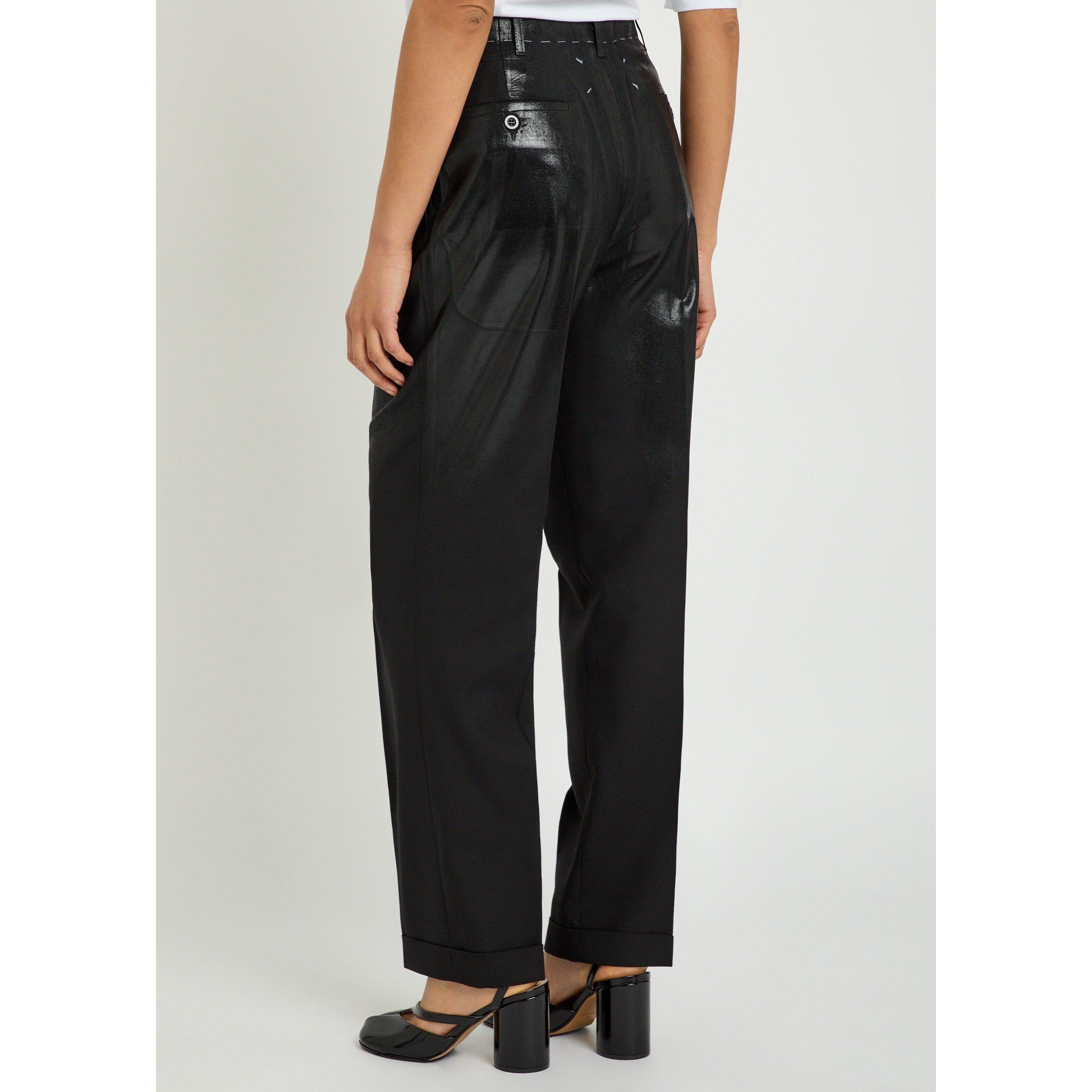 BLACK - Maison Margiela - COATED STRAIGHT LEG TROUSER - 3