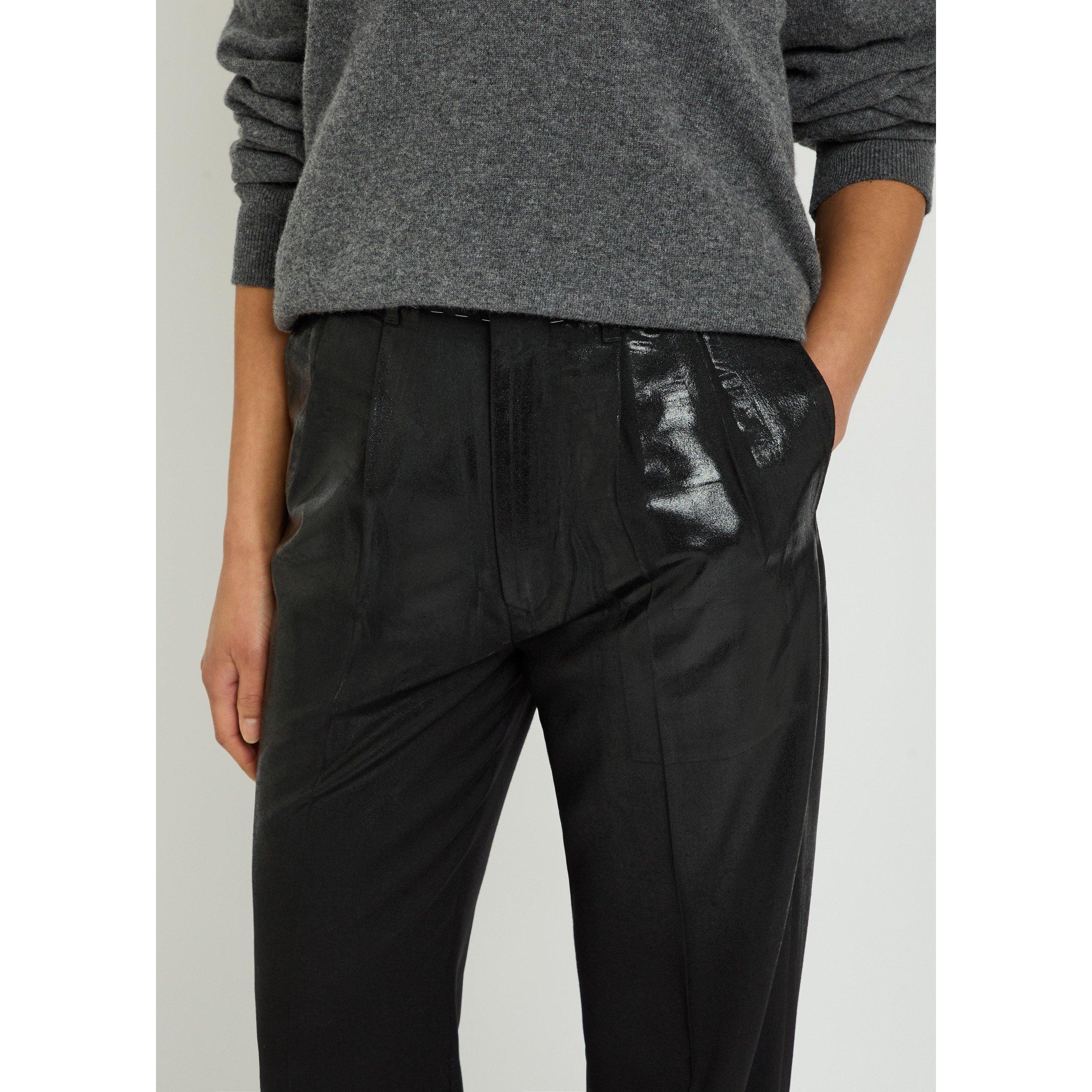 BLACK - Maison Margiela - COATED STRAIGHT LEG TROUSER - 4