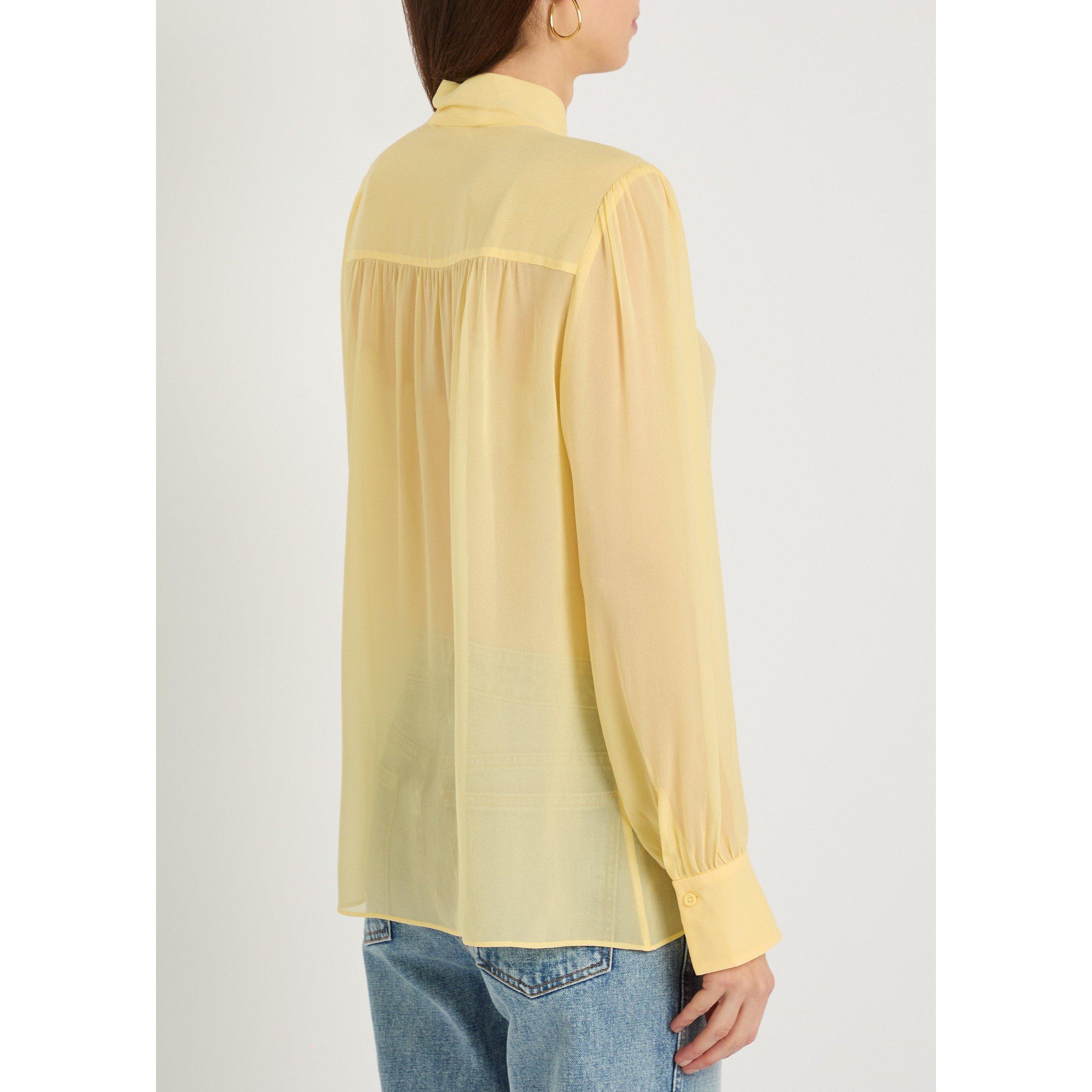 YELLOW - Alice And Olivia - SB THAYER TIE NK SLOUCHY BLOUS - 3