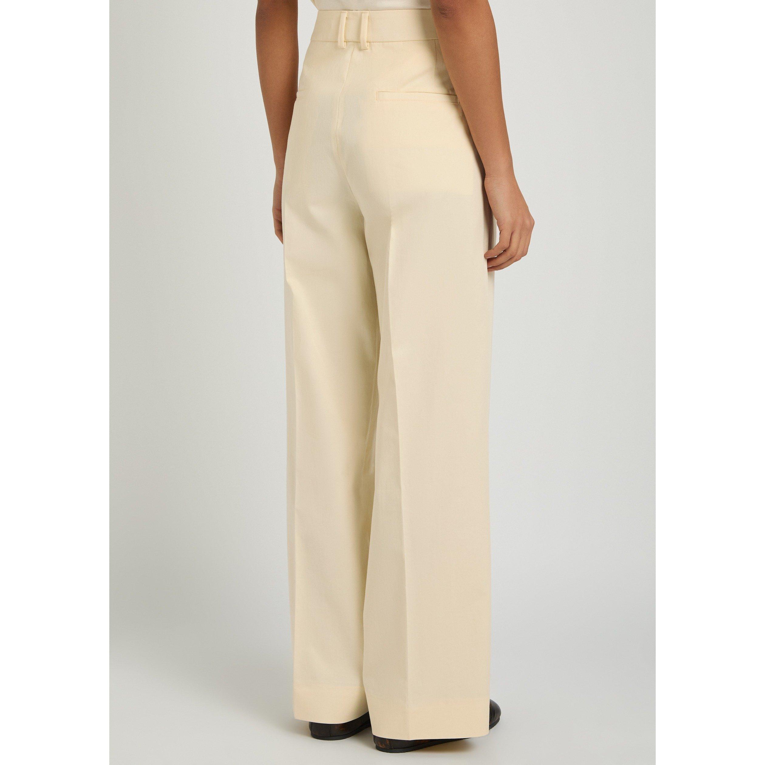 BEIGE - Moncler - Women's Cotton Straight Leg Trousers - 3