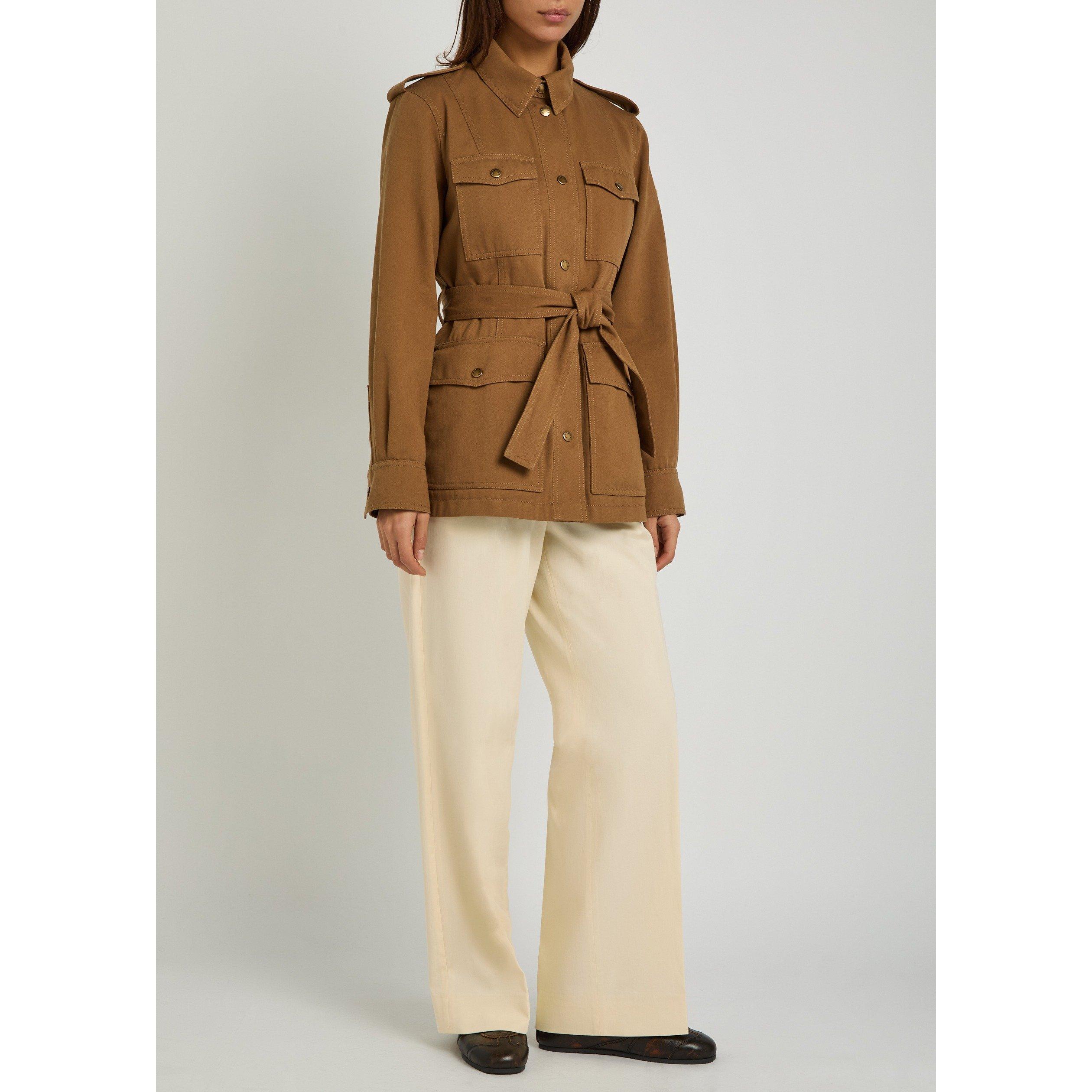BEIGE - Moncler - Women's Cotton Straight Leg Trousers - 5