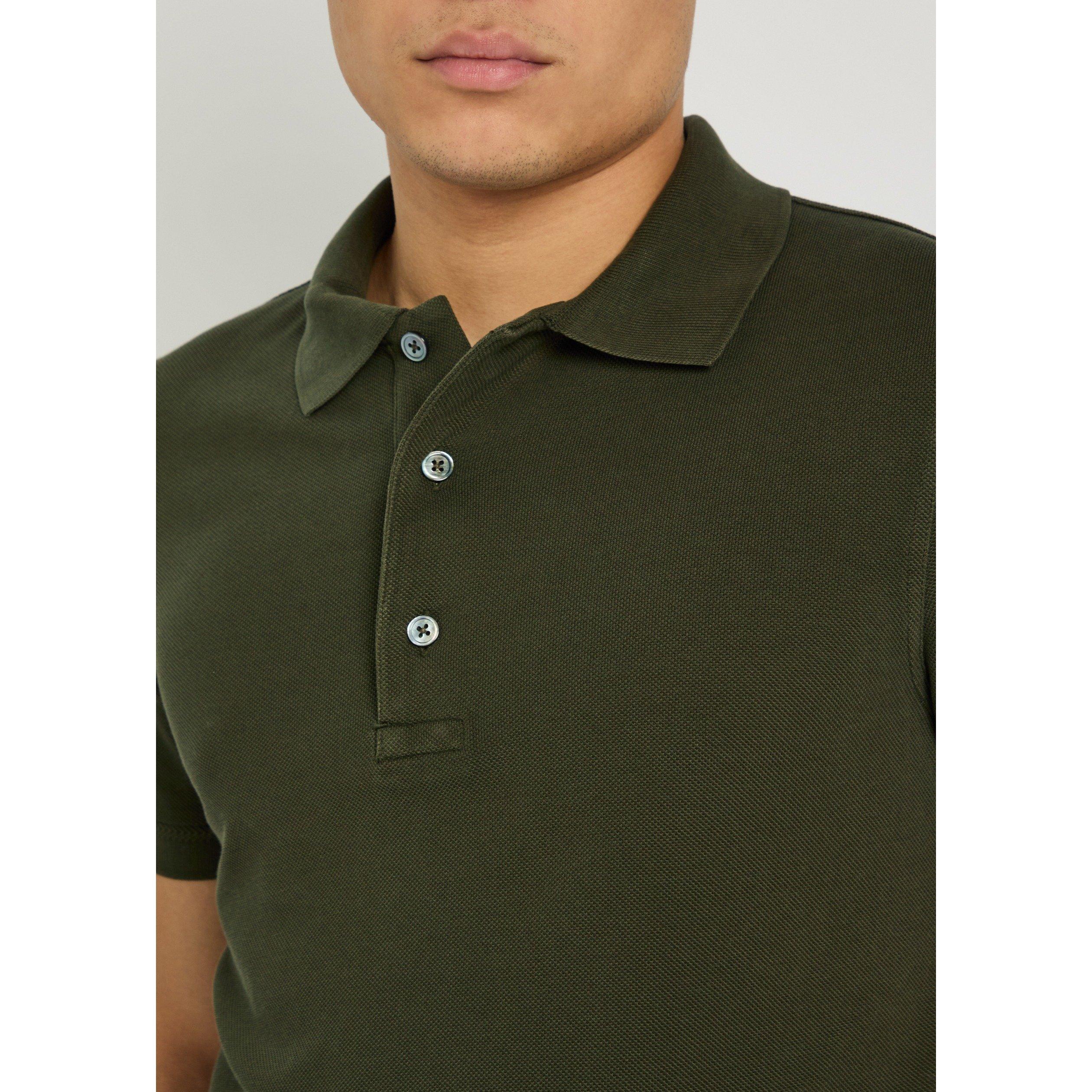 GREEN - Tom Ford - Men's Piqué Cotton Short-Sleeve Polo Shirt - 4