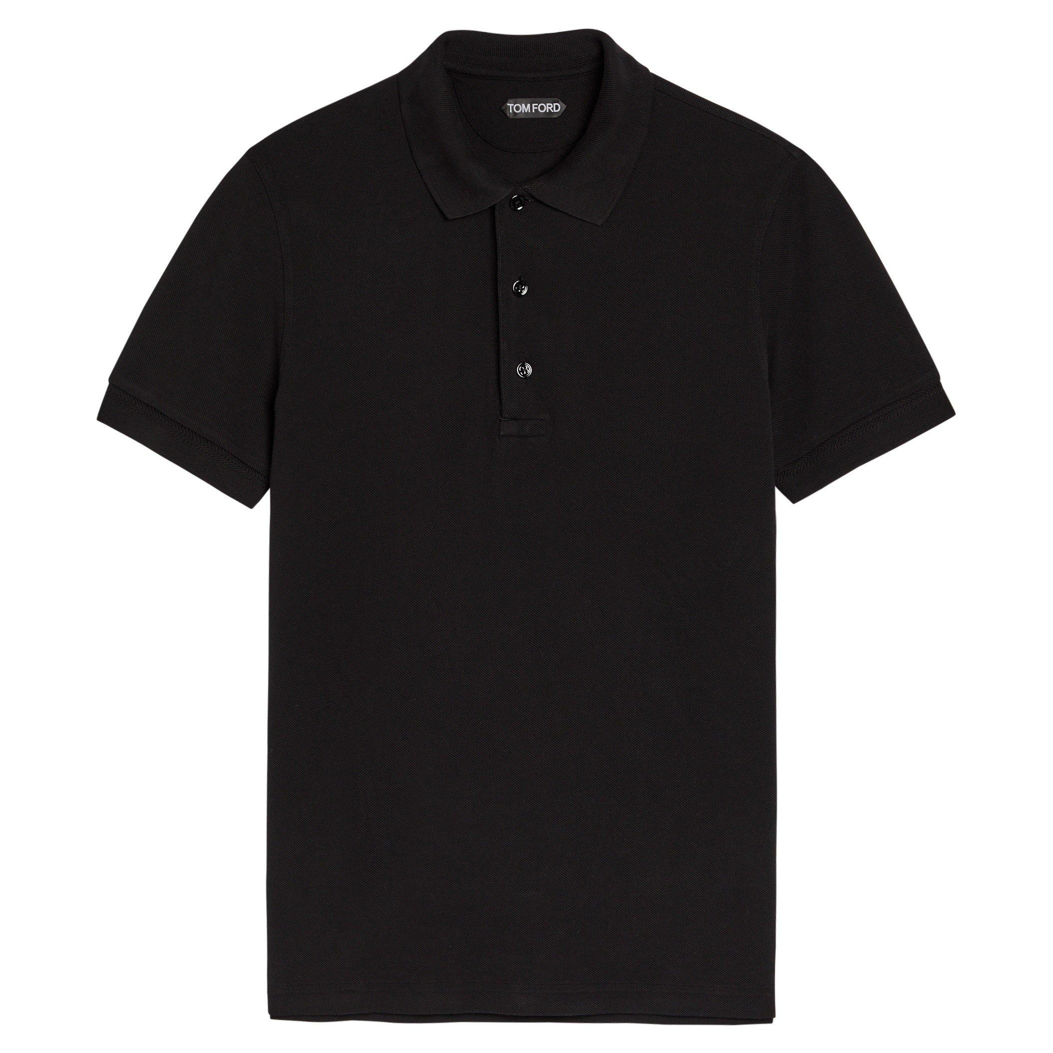 BLACK - Tom Ford - TF PIQUE SS POLO