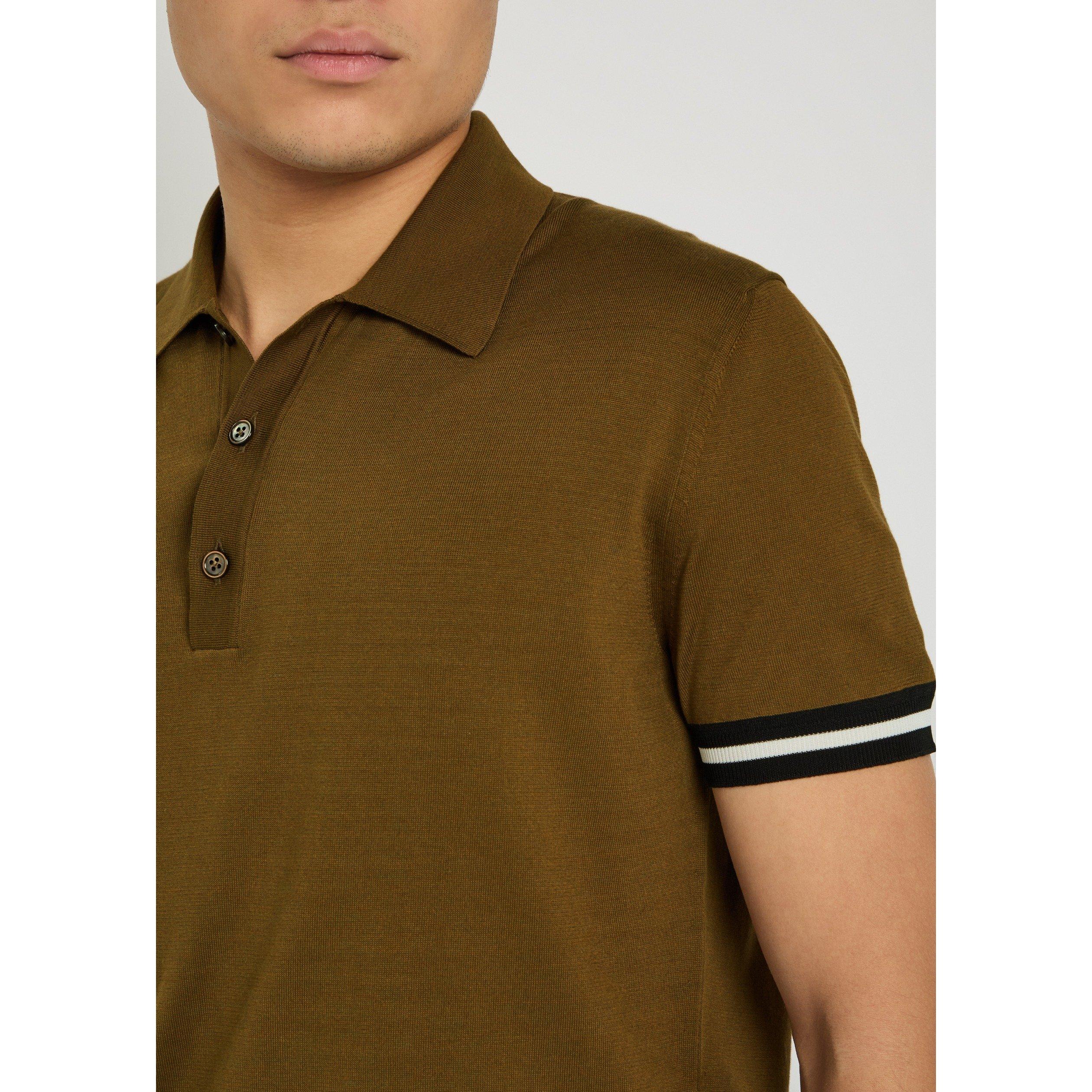 OLIVE - Tom Ford - Men's Cotton Silk Short-Sleeve Polo Shirt - 4