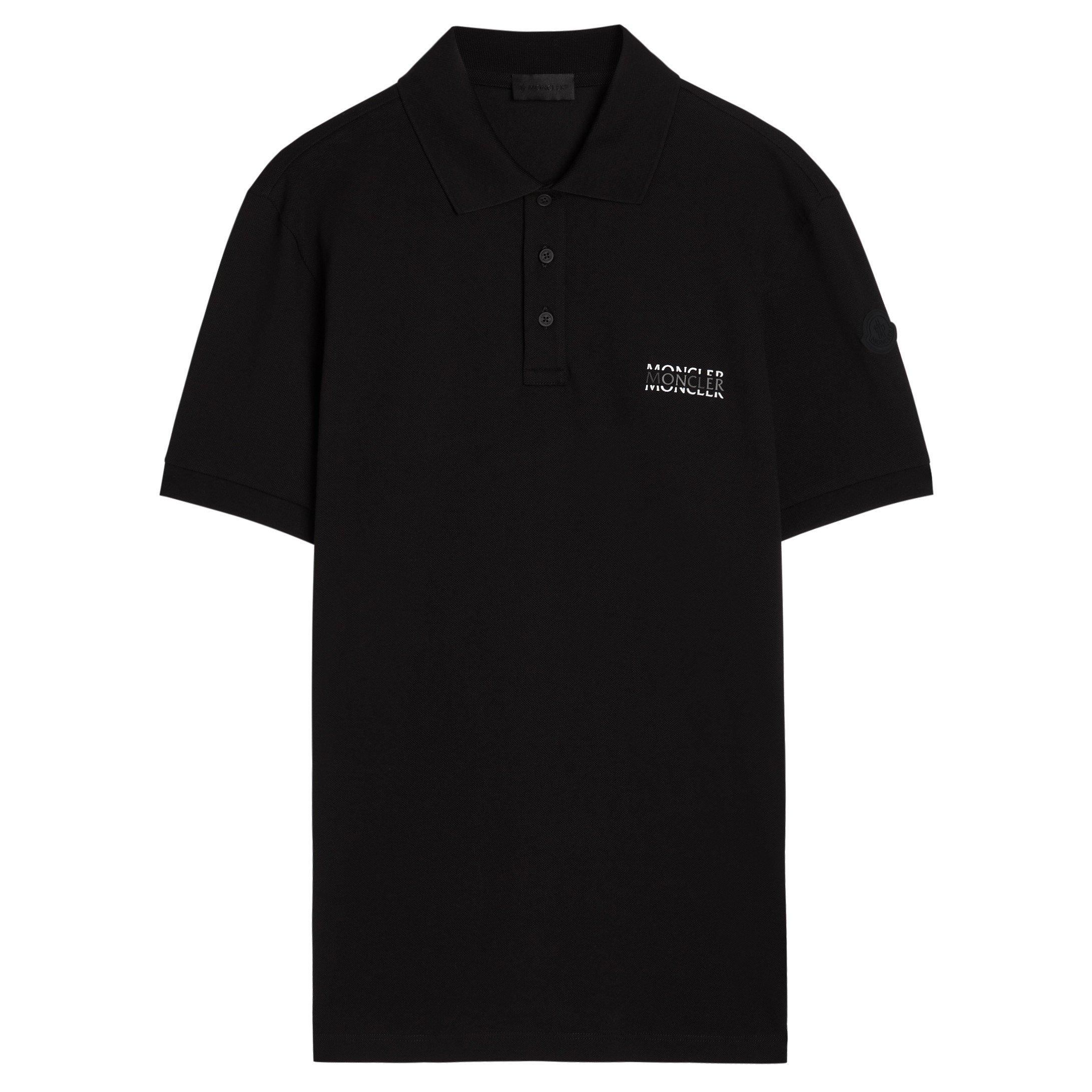 BLACK - Moncler - MON  SML CHEST LOGO POLO SS