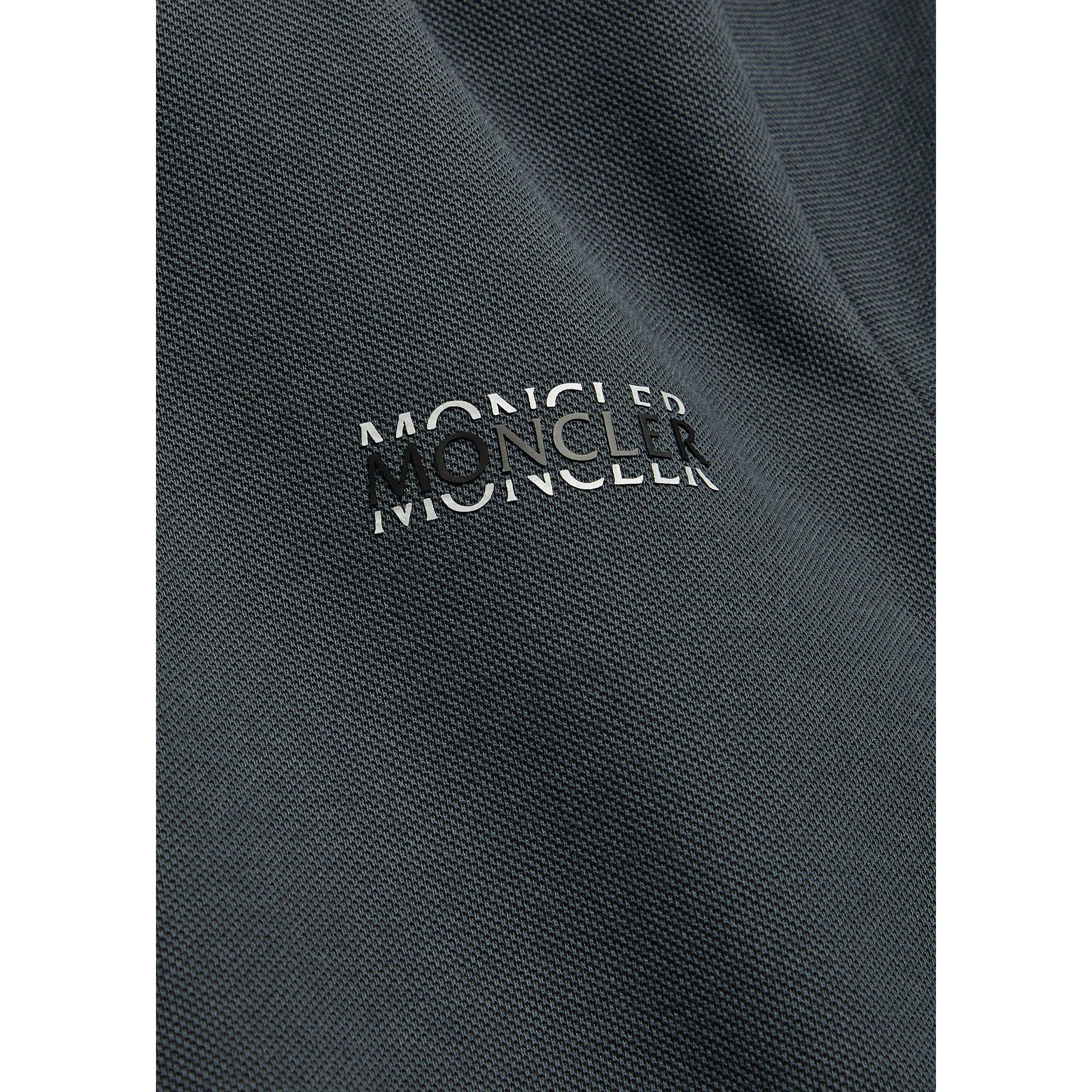 CHARCOAL - Moncler - Men's Logo Cotton Short-Sleeve Polo Shirt - 4