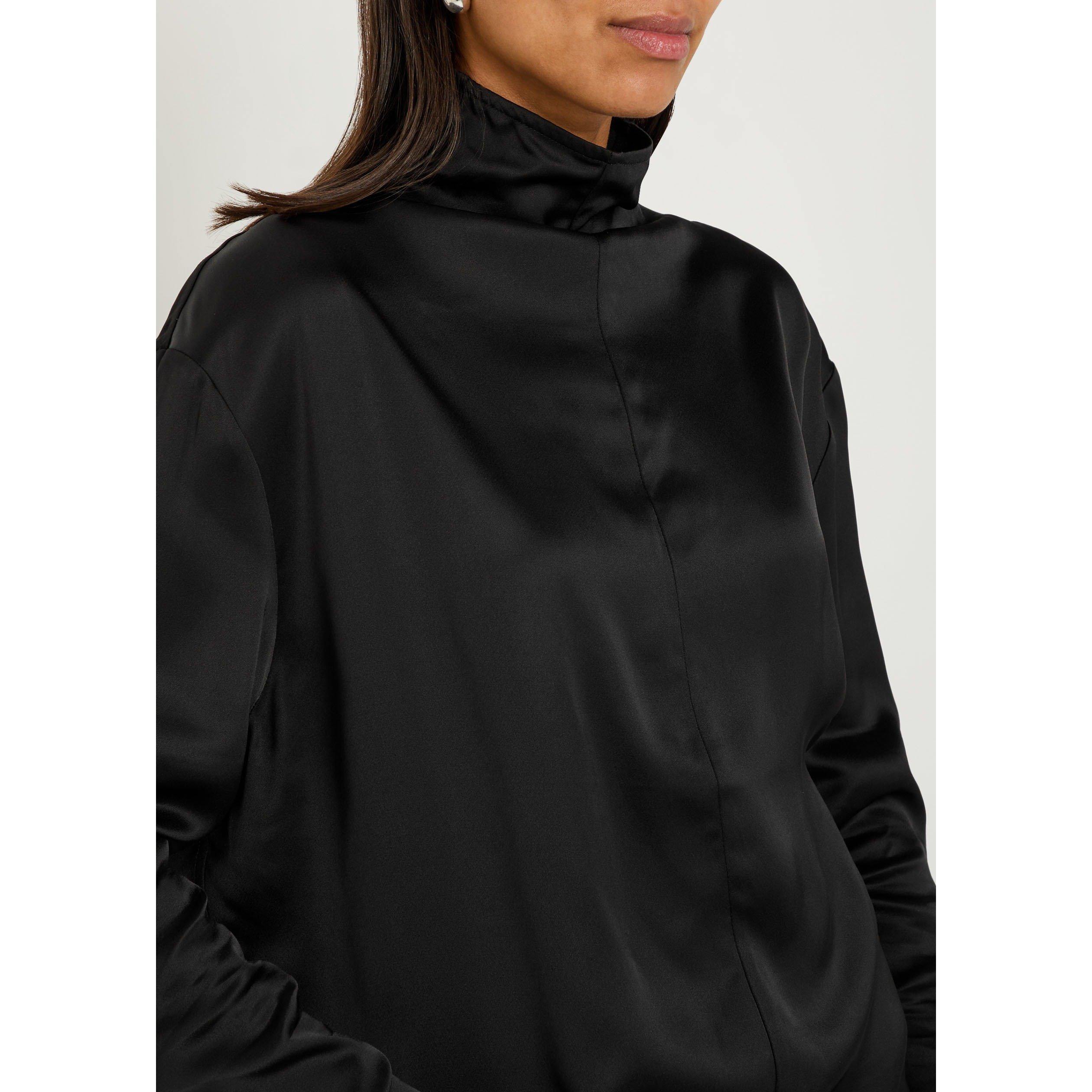 BLACK - Toteme - Women's Slouch-Neck Satin Blouse - 4
