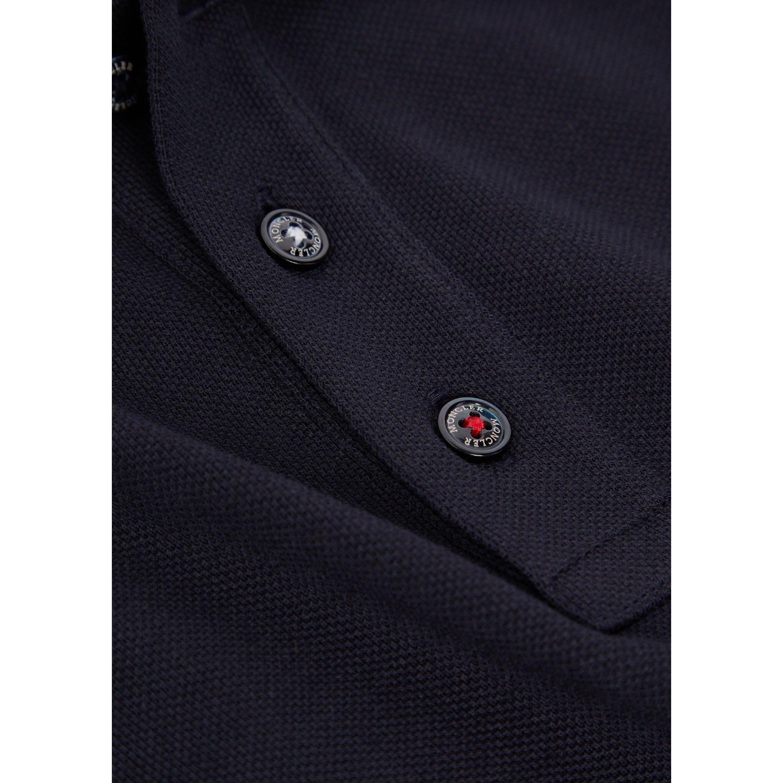 BLUE - Moncler - Men's Cotton Short-Sleeve Slim-Fit Polo Shirt - 4