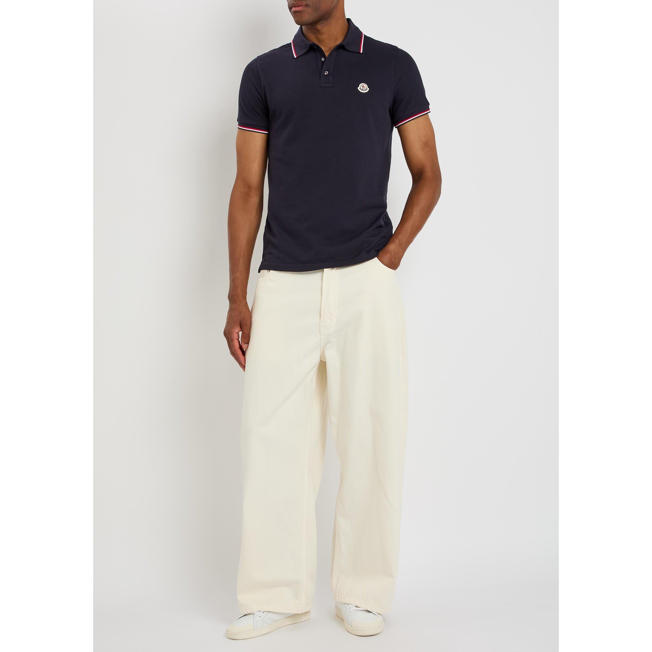 BLUE - Moncler - Men's Cotton Short-Sleeve Slim-Fit Polo Shirt - 5