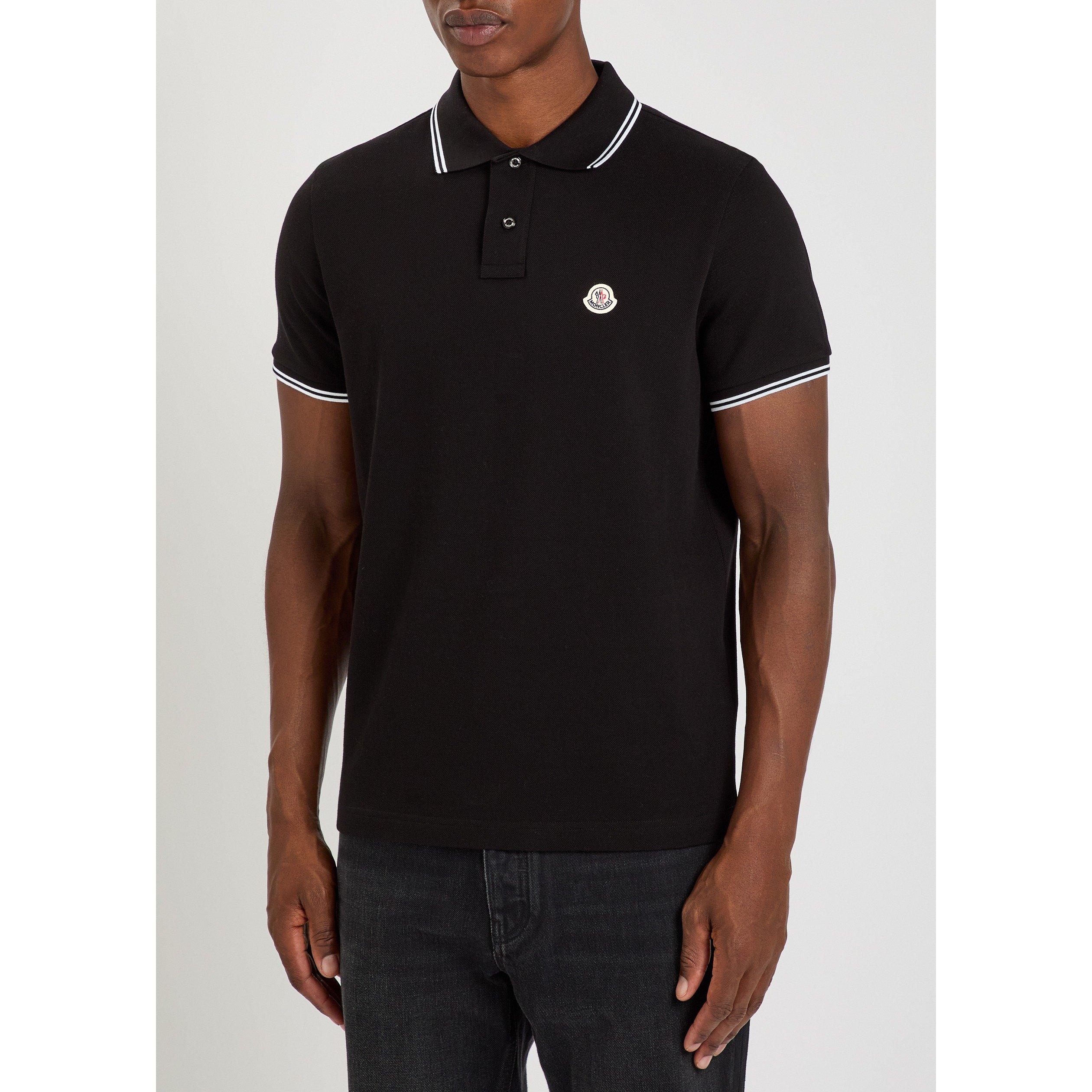BLACK - Moncler - Men's Cotton Short-Sleeve Slim-Fit Polo Shirt - 2