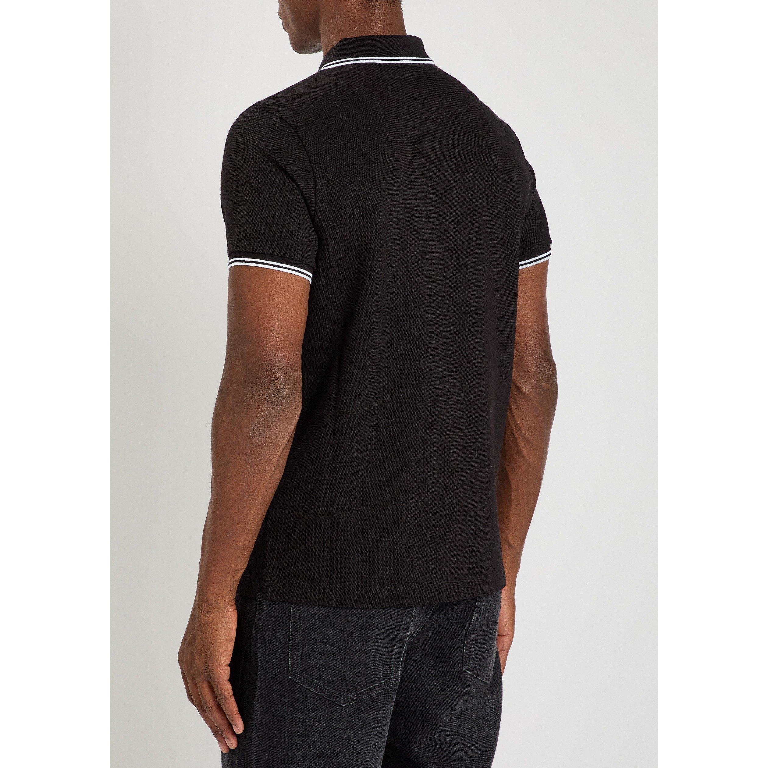 BLACK - Moncler - Men's Cotton Short-Sleeve Slim-Fit Polo Shirt - 3