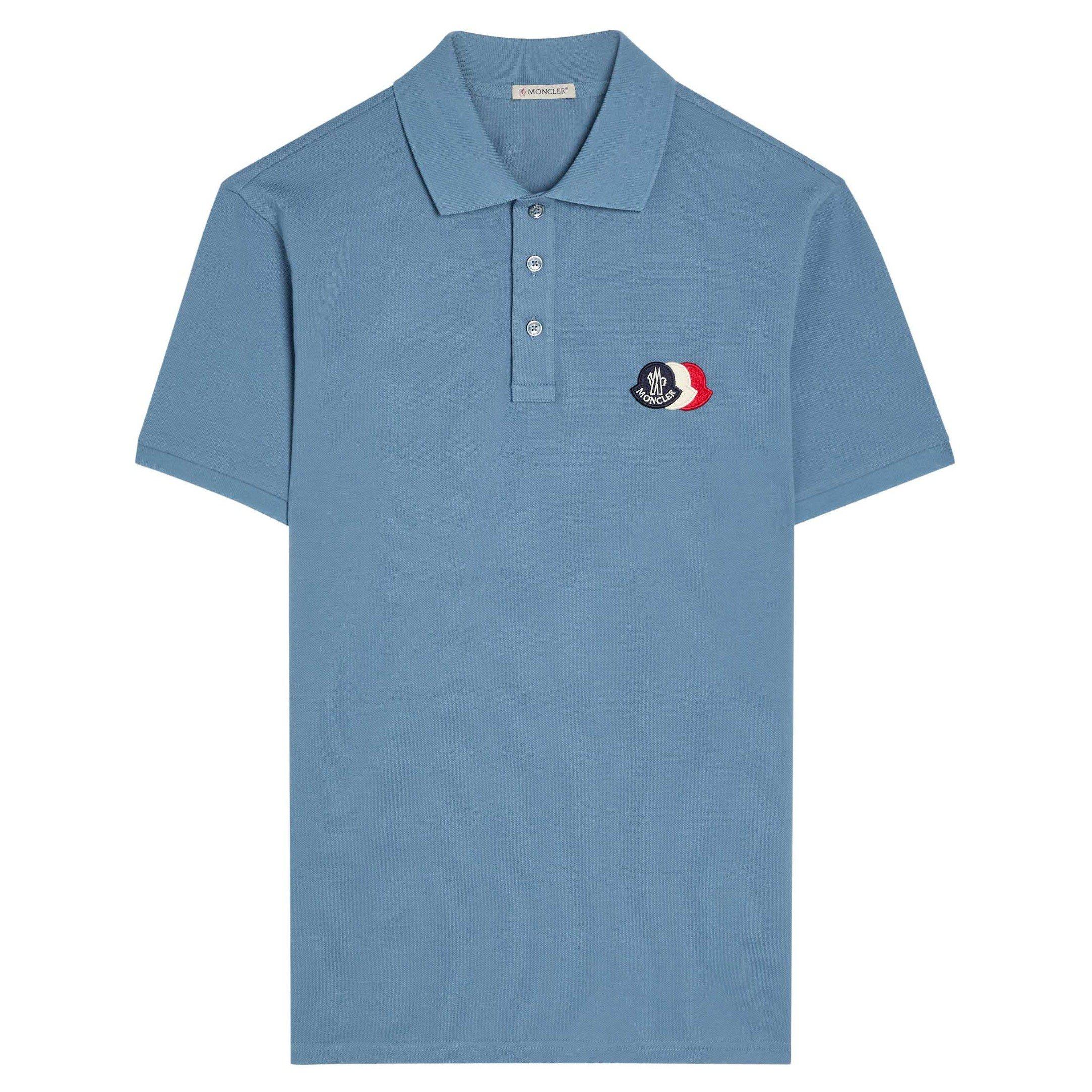 BLUE - Moncler - MON SML TRI LOGO POLO SS