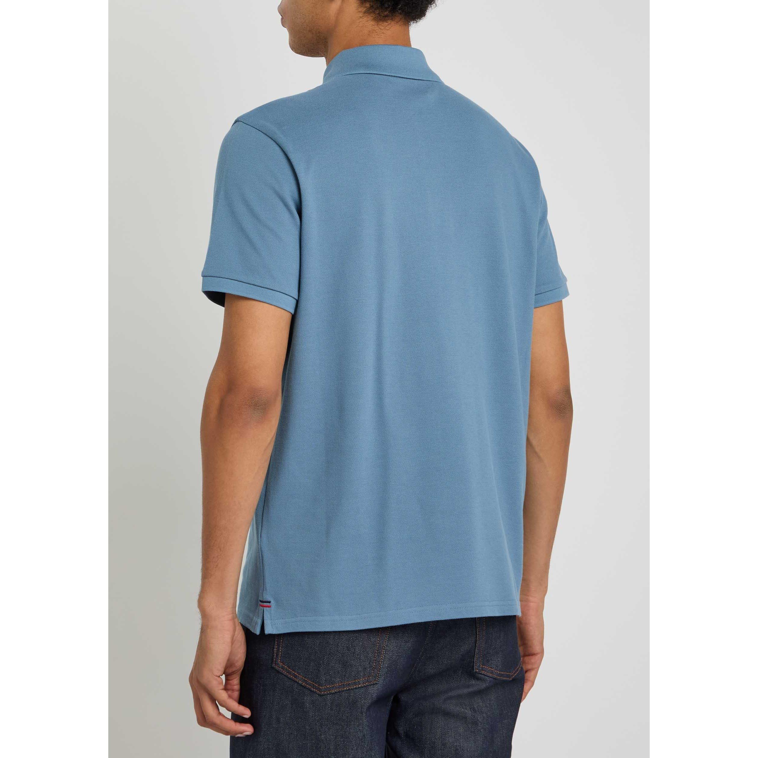 BLUE - Moncler - Men's Tri Logo Cotton Short-Sleeve Polo Shirt - 3