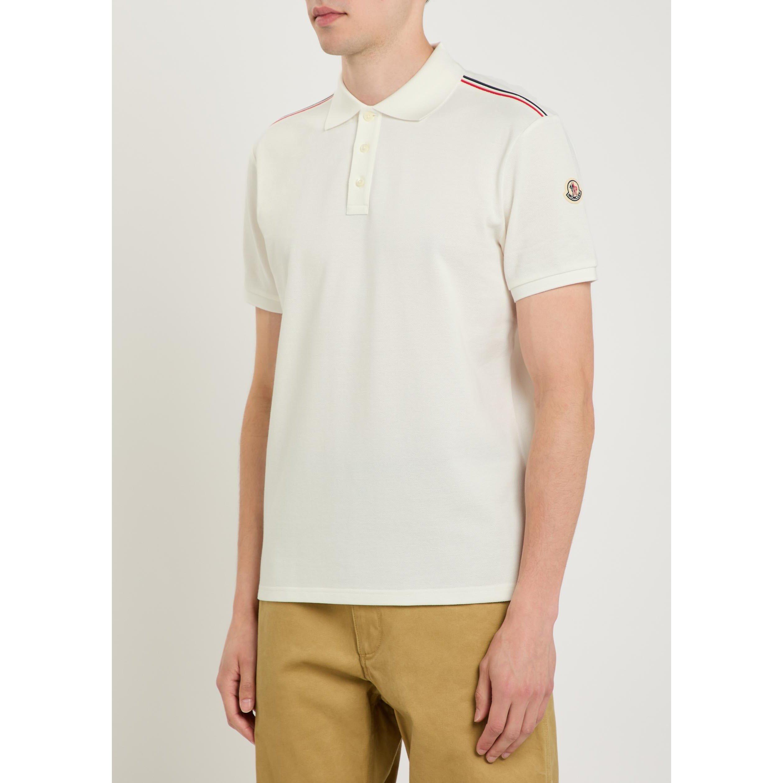WHITE - Moncler - Men's Cotton Short-Sleeve Slim-Fit Polo Shirt - 2