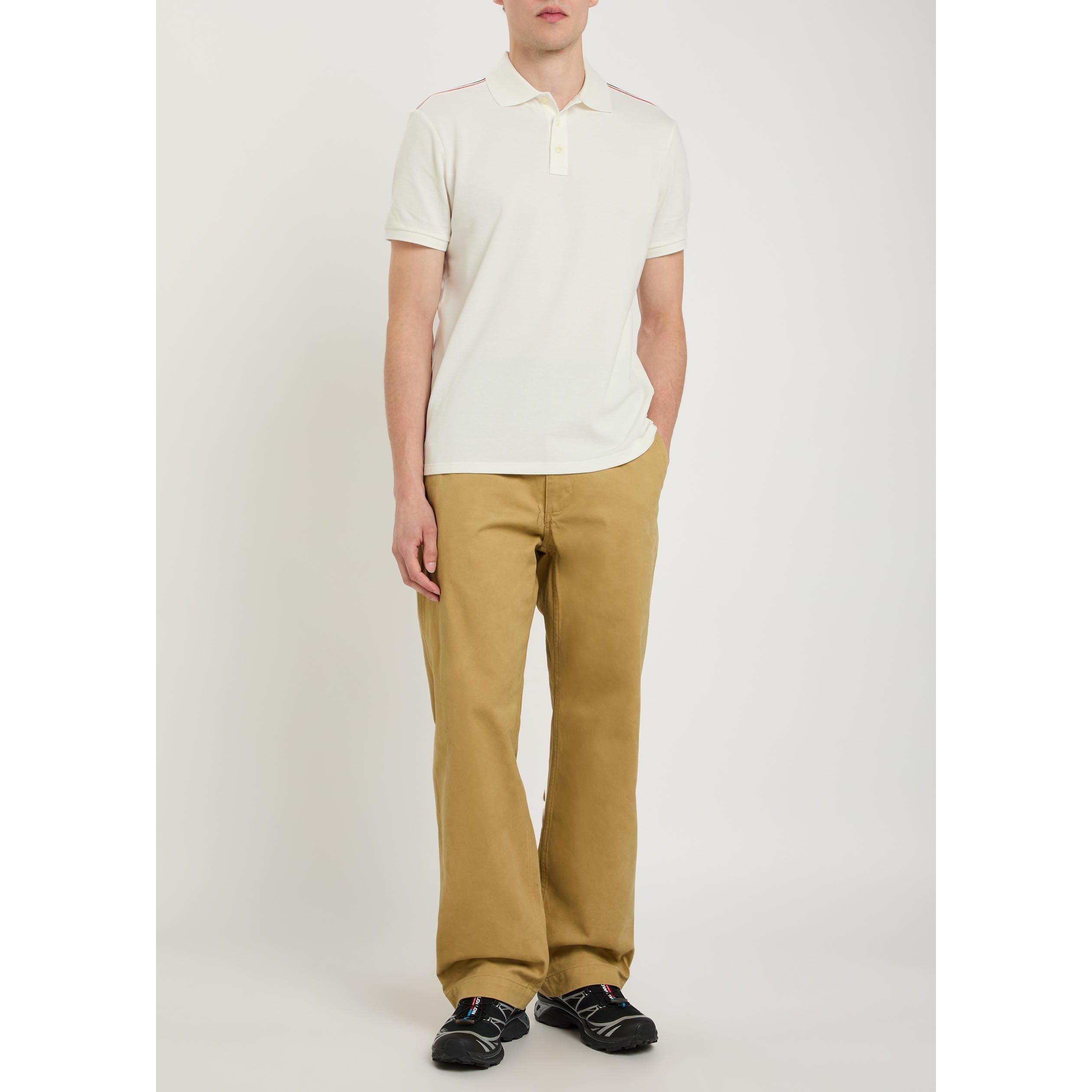 WHITE - Moncler - Men's Cotton Short-Sleeve Slim-Fit Polo Shirt - 5