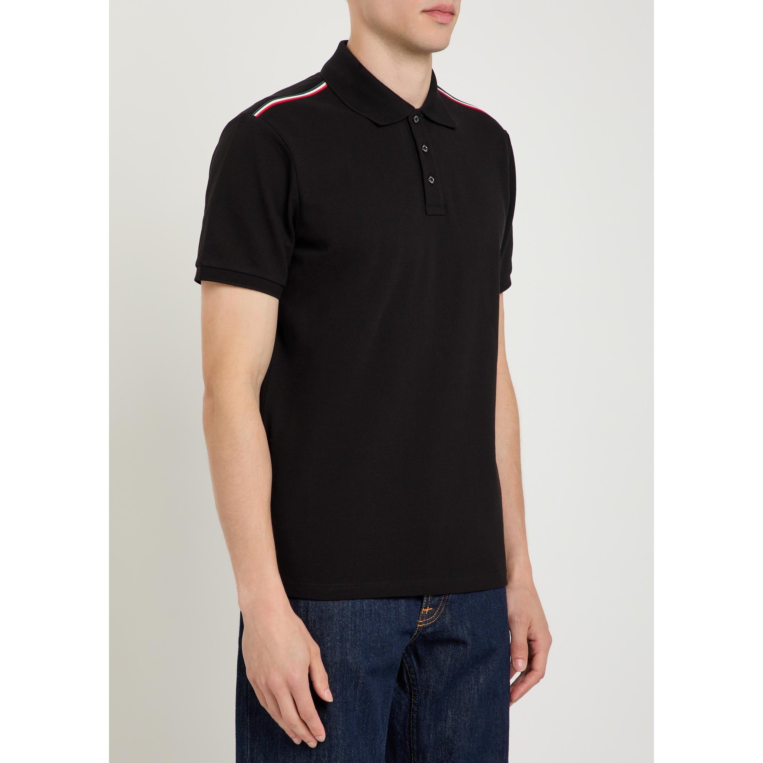 BLACK - Moncler - Men's Arm Logo Cotton Short-Sleeve Polo Shirt - 2