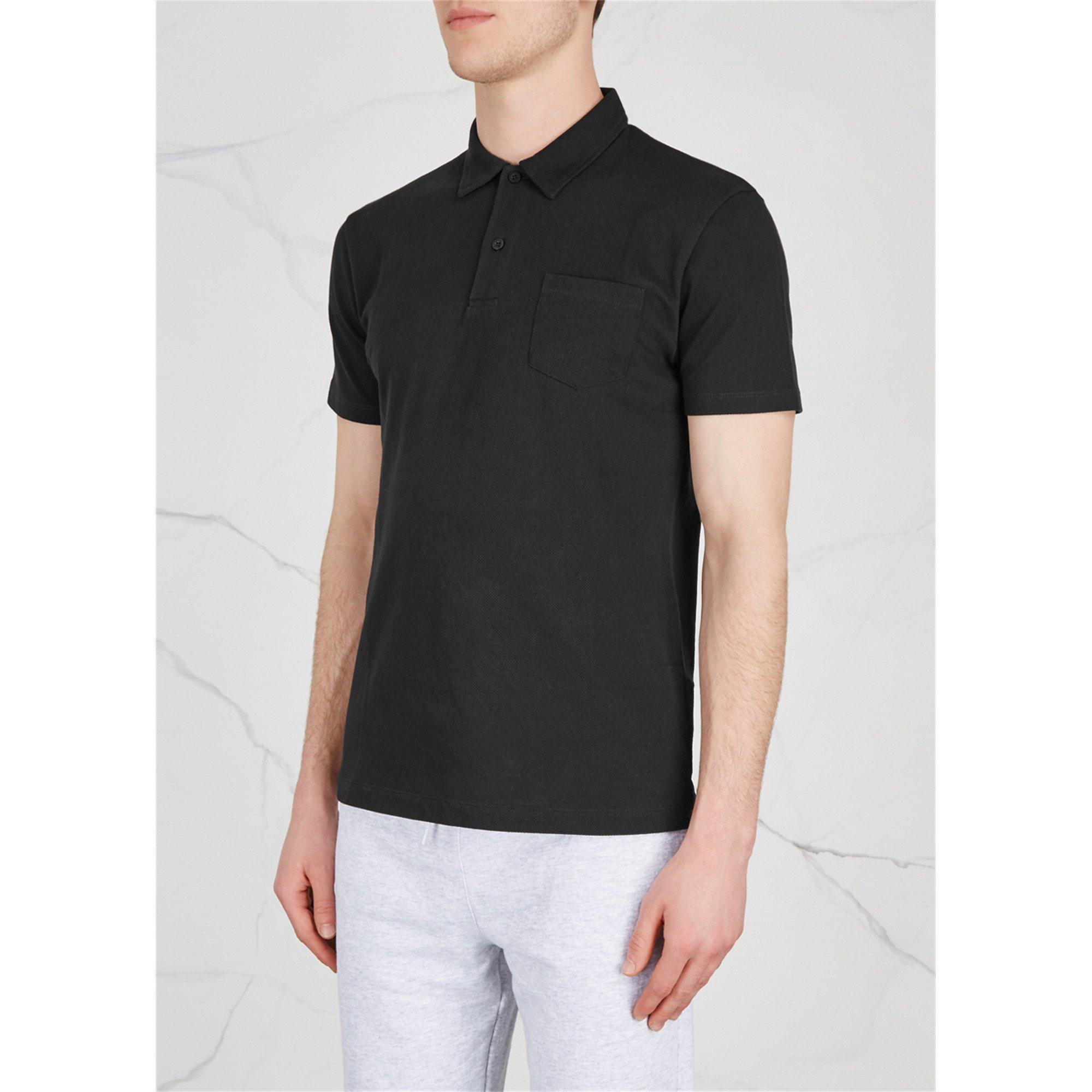 BLACK - Sunspel - Men's Riviera Short-Sleeve Cotton Polo Shirt - 2