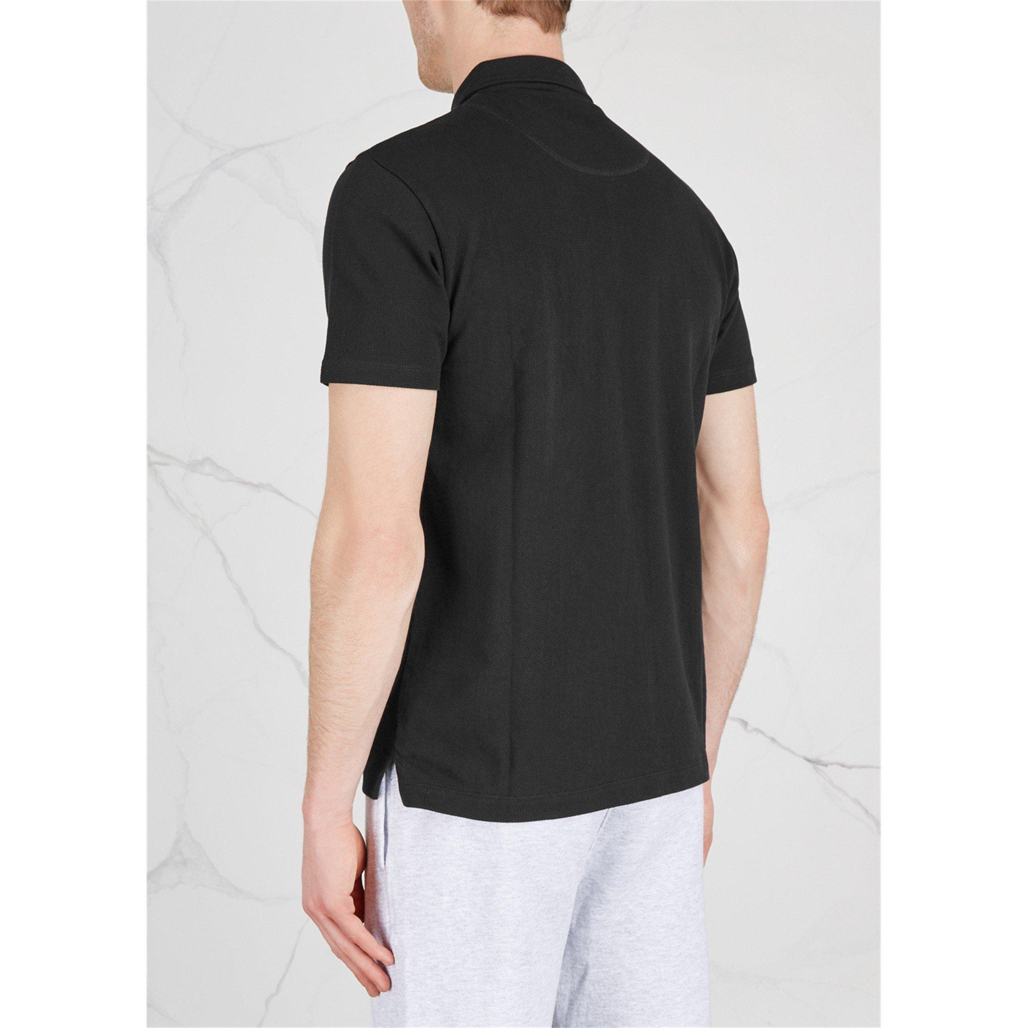 BLACK - Sunspel - Men's Riviera Short-Sleeve Cotton Polo Shirt - 3