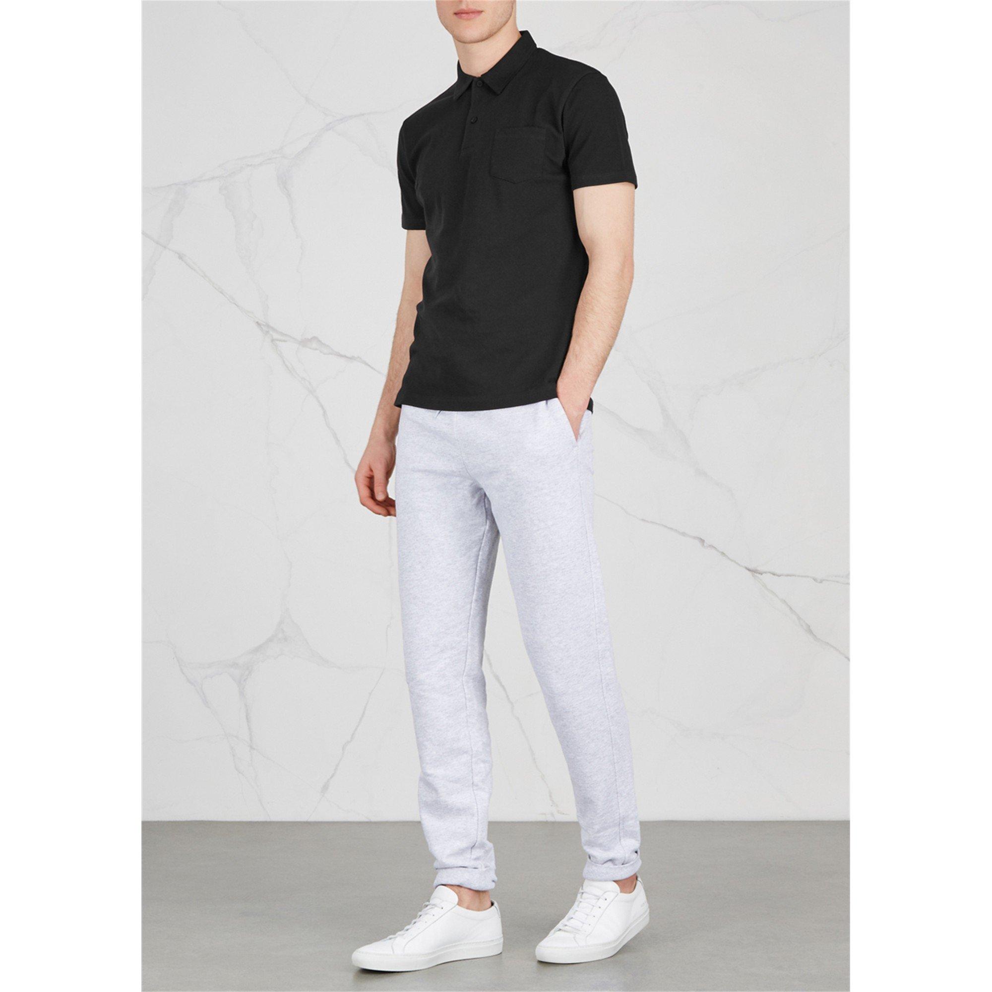 BLACK - Sunspel - Men's Riviera Short-Sleeve Cotton Polo Shirt - 5