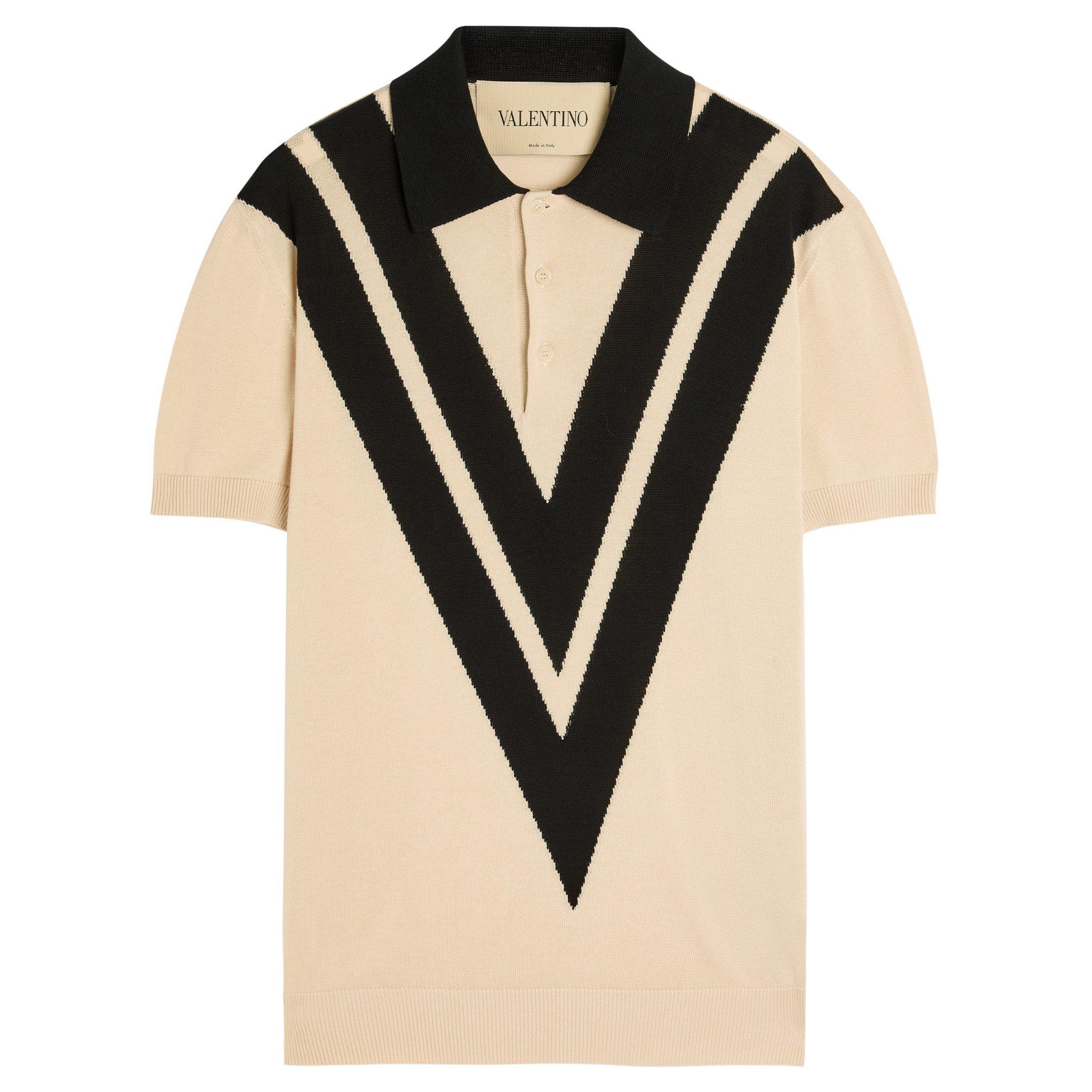 WHITE AND BLACK - Valentino - VAL POLO MAGLIA CL COTTON - 1