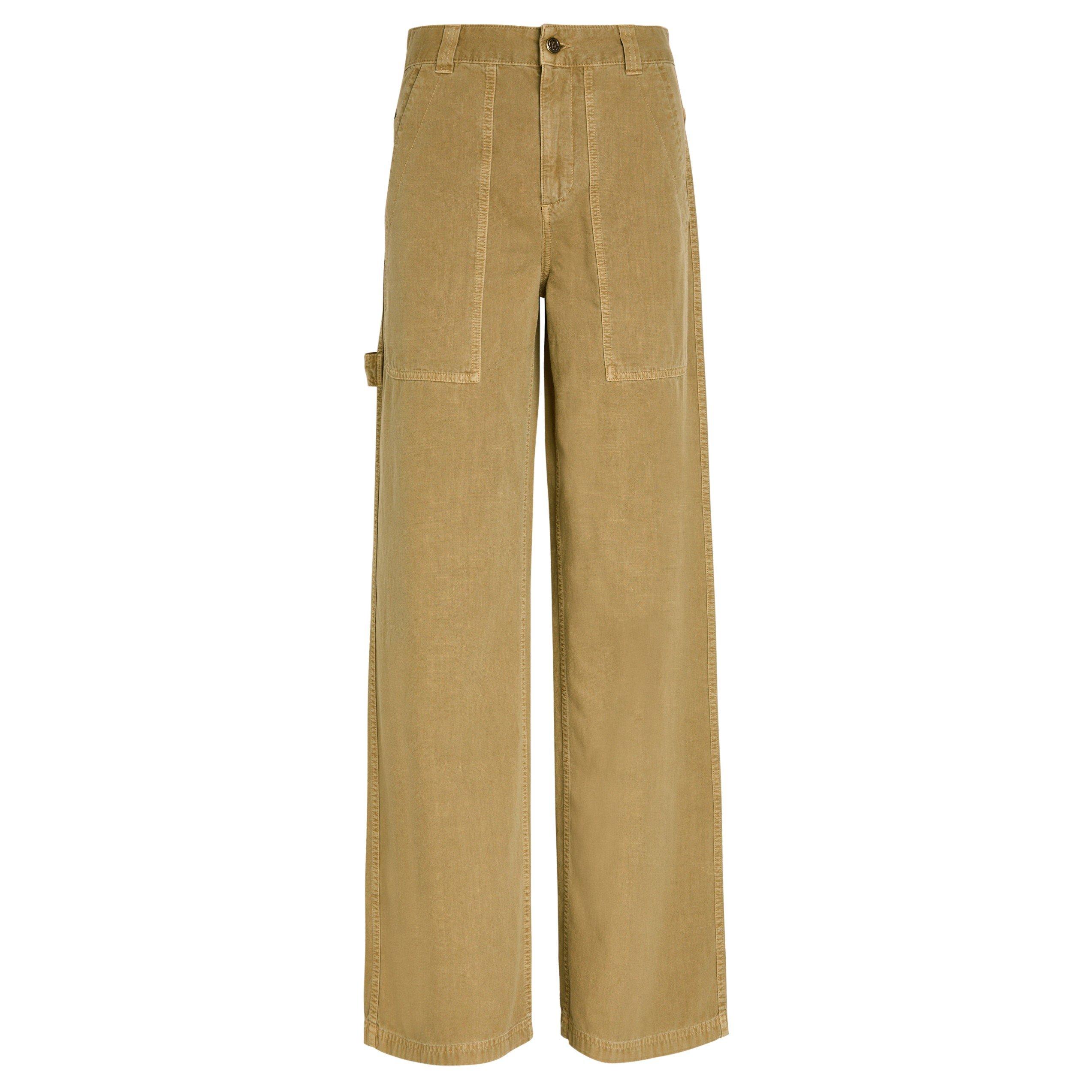BEIGE - Moncler - Women's Cotton Relaxed-Fit Straight Leg Trousers - 1