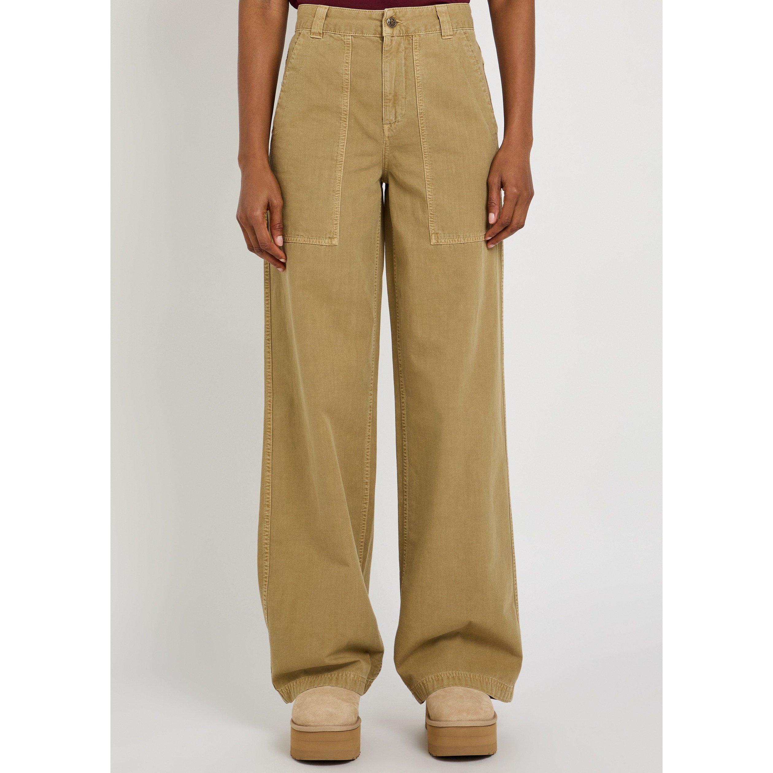 BEIGE - Moncler - Women's Cotton Relaxed-Fit Straight Leg Trousers - 2
