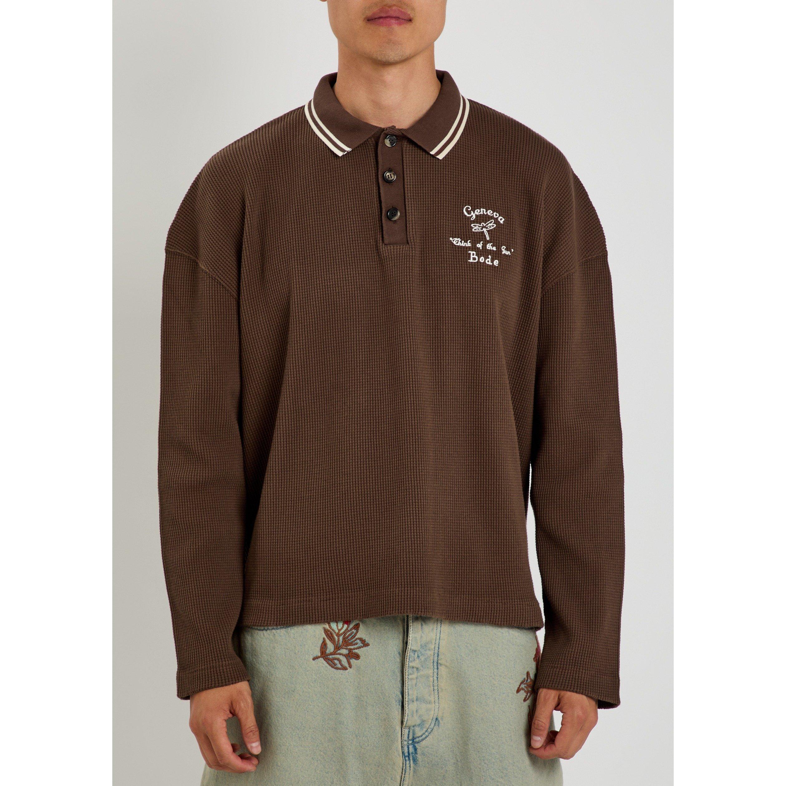 DARK BROWN - Bode - BODE GENEVA WAFFLE POLO - 2