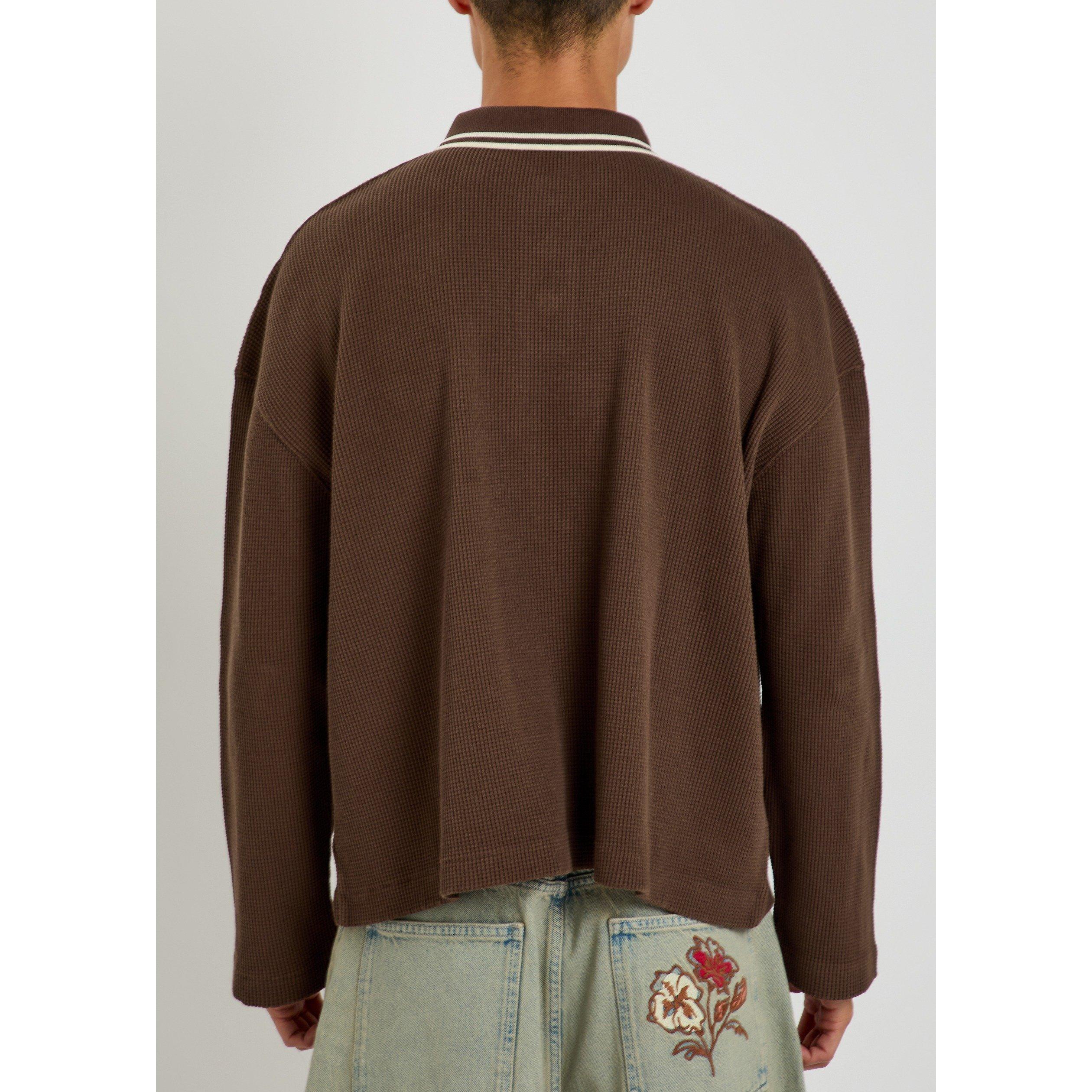 DARK BROWN - Bode - BODE GENEVA WAFFLE POLO - 3