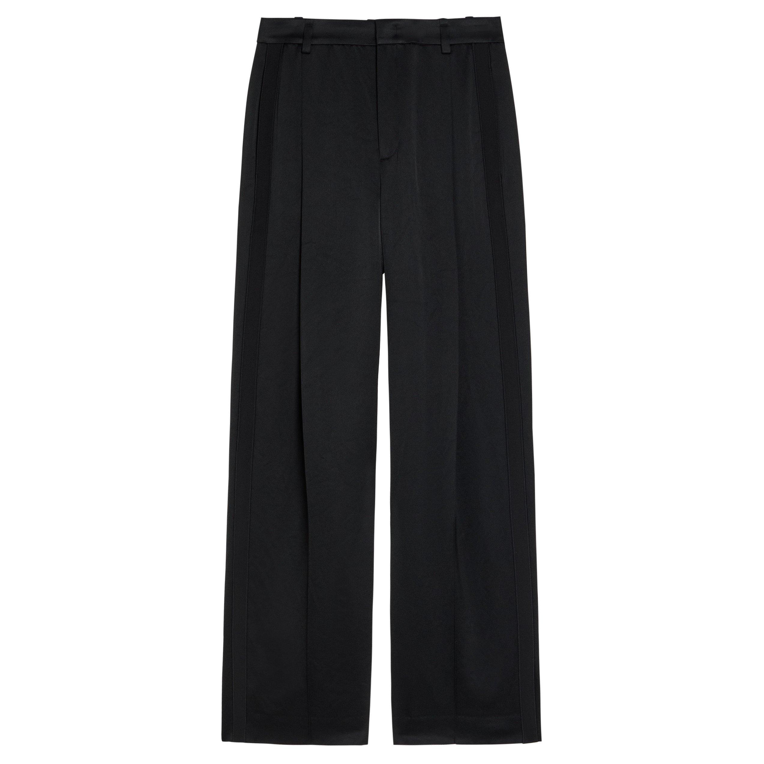 BLACK - Vince - TR HIGH WAIST SATIN TROUSER - 1