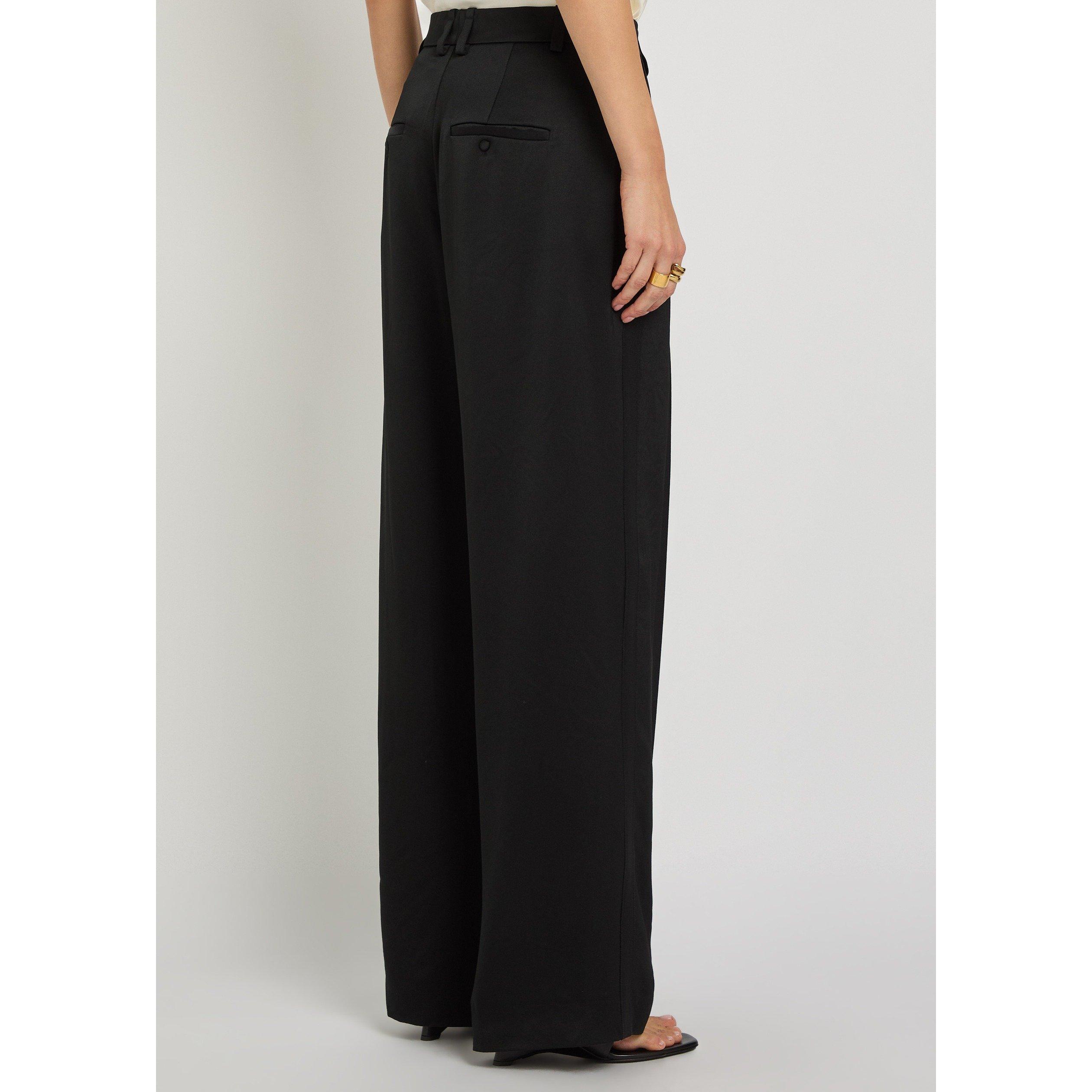 BLACK - Vince - TR HIGH WAIST SATIN TROUSER - 3