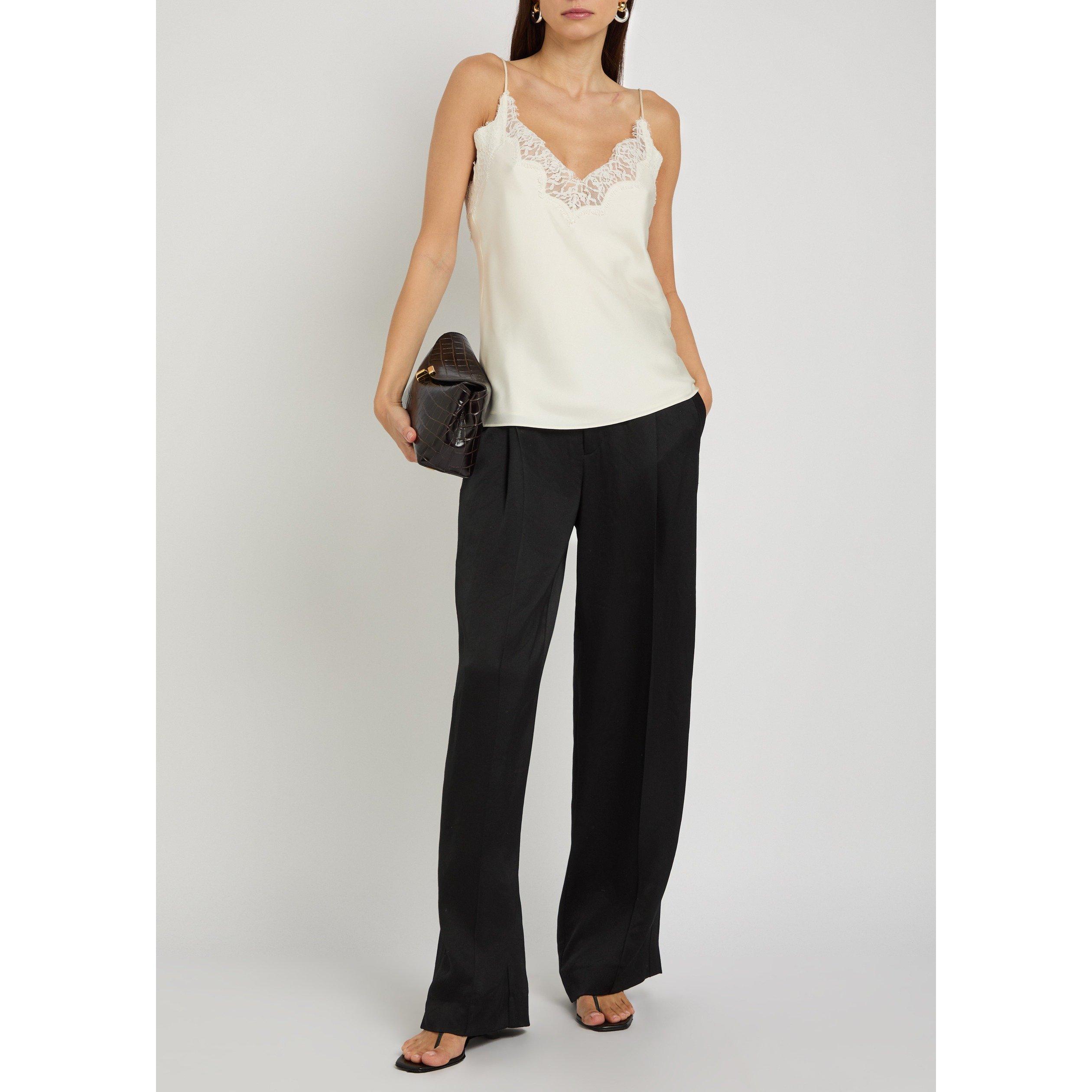 BLACK - Vince - TR HIGH WAIST SATIN TROUSER - 5