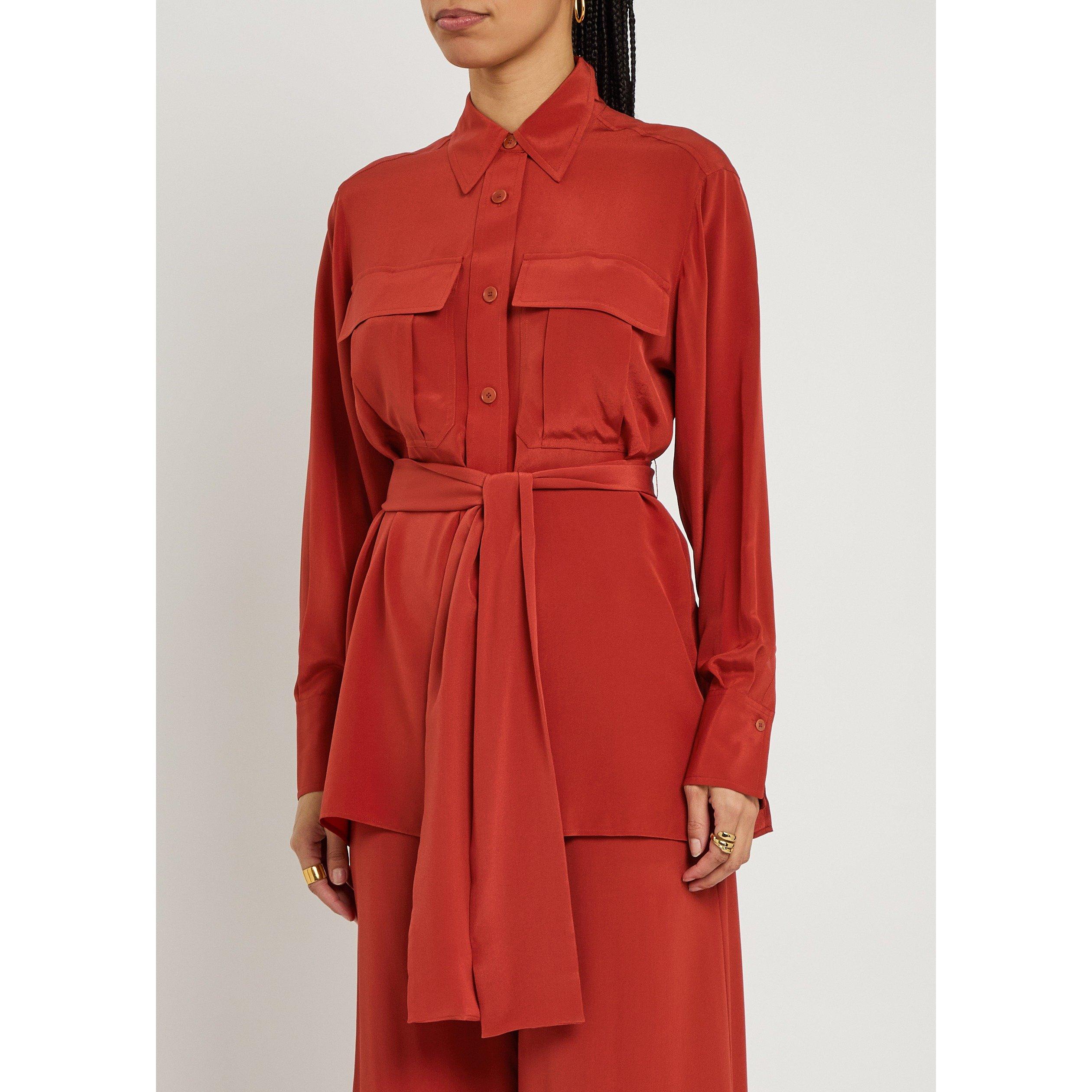 RED - Joseph - Women's Crepe De Soie Long-Sleeve Blouse - 2