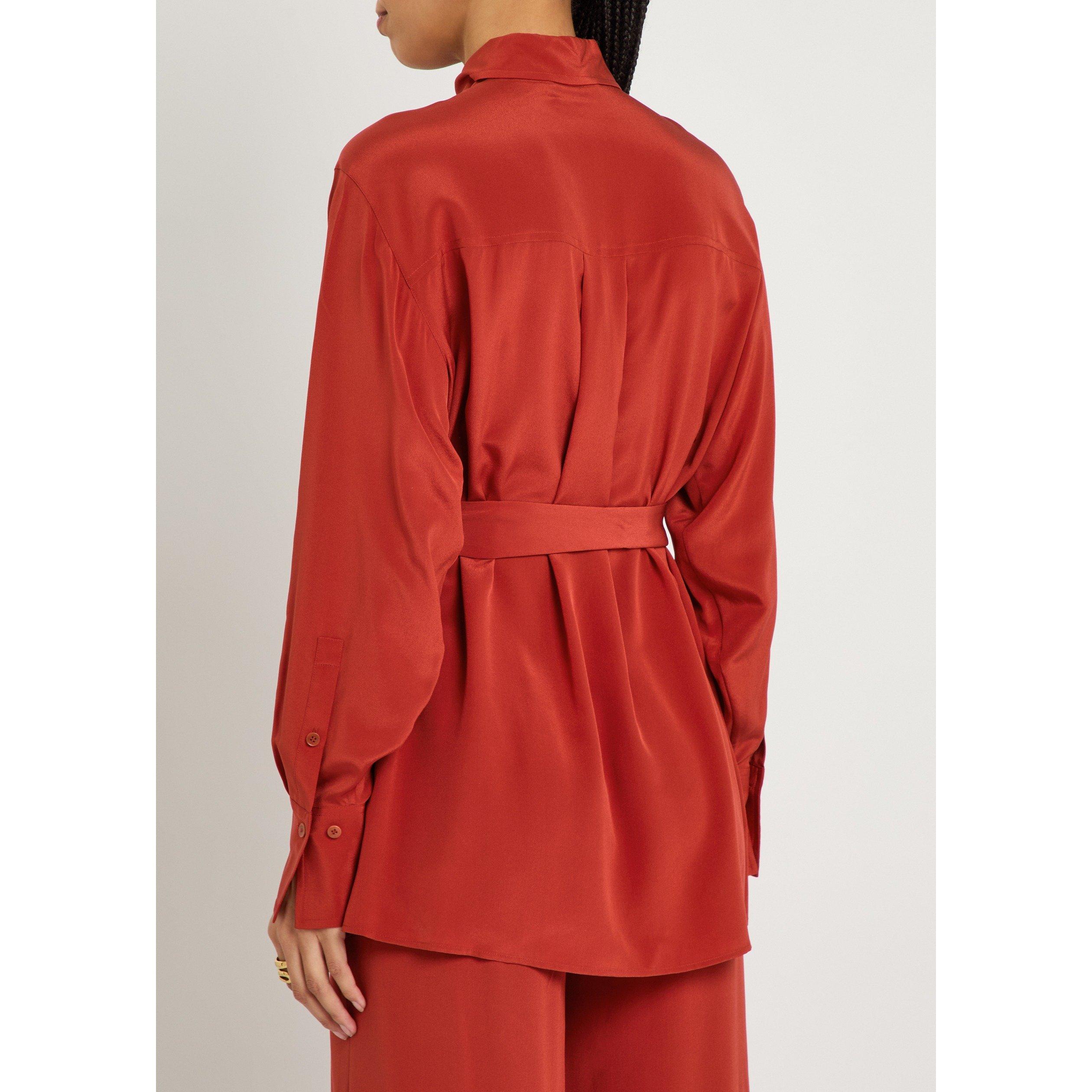 RED - Joseph - Women's Crepe De Soie Long-Sleeve Blouse - 3