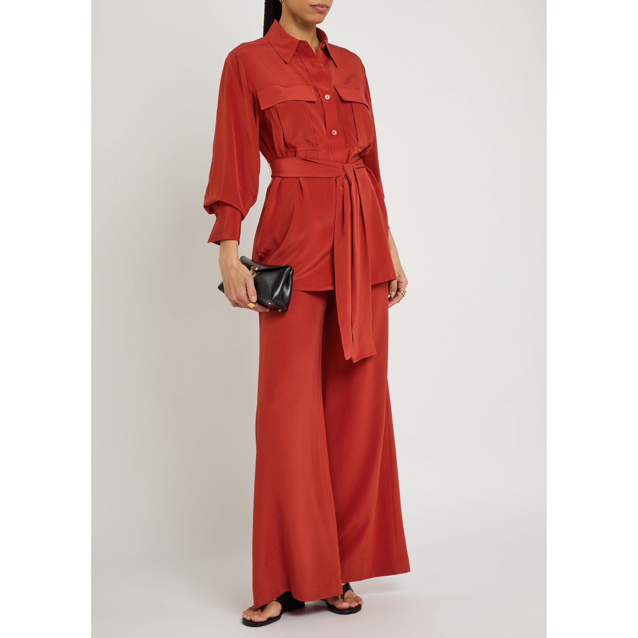 RED - Joseph - Women's Crepe De Soie Long-Sleeve Blouse - 5