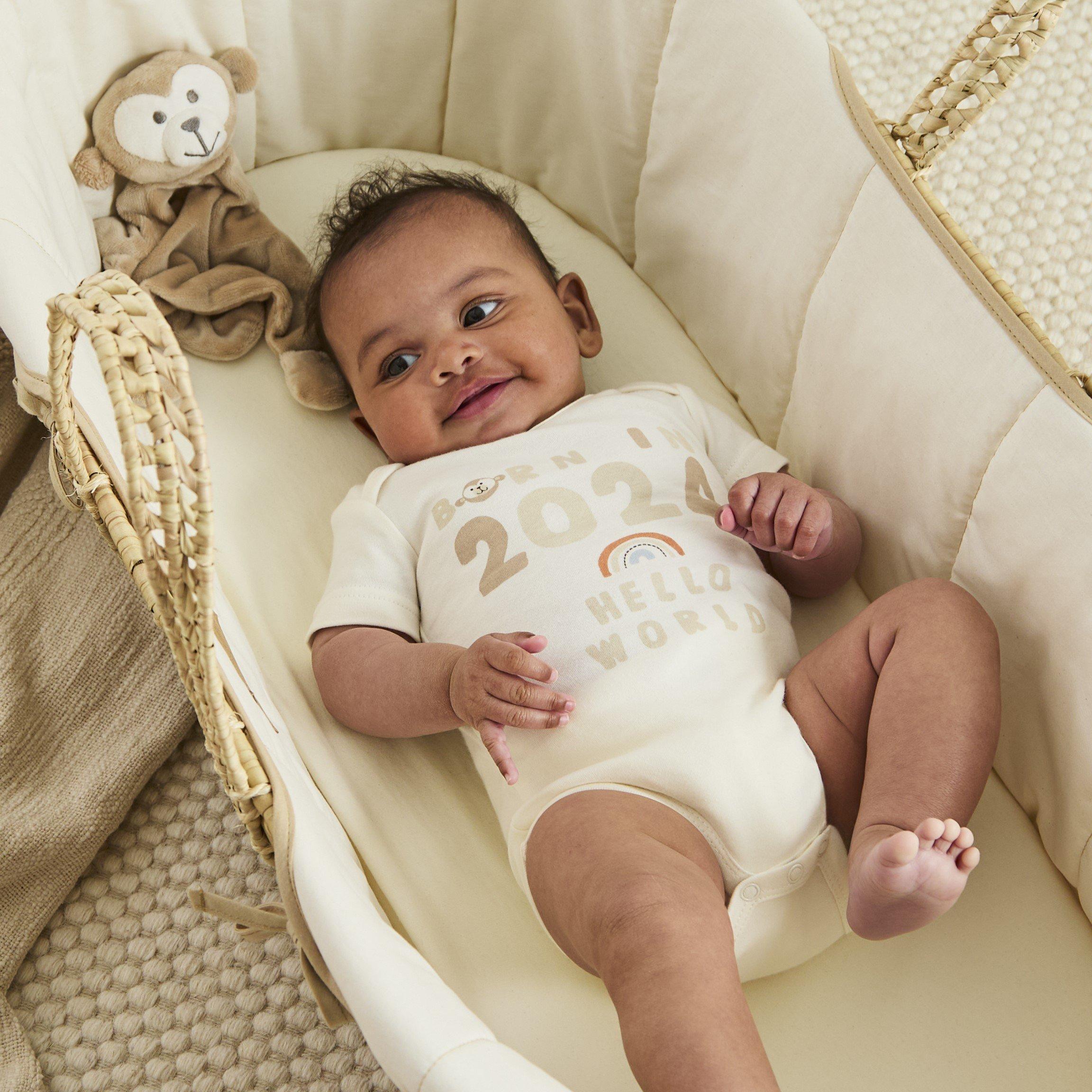 BEIGE - Hello World - Kids' Studio Baby Bodysuit and Comforter Clothing Set - 1