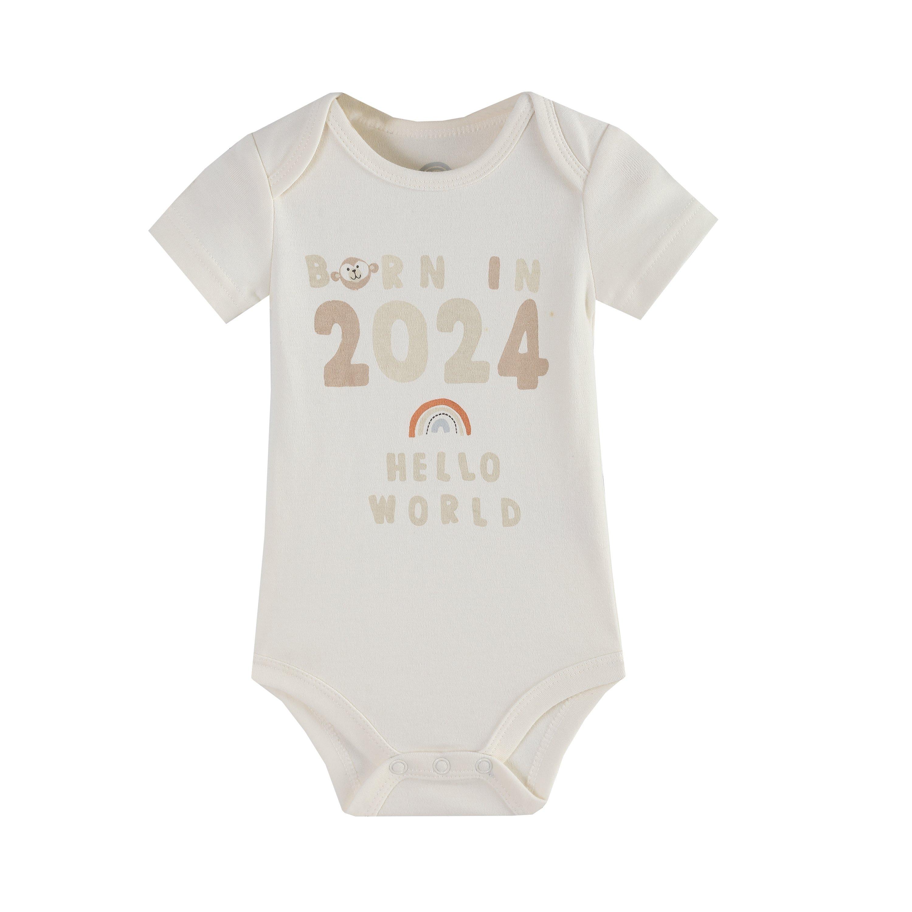 BEIGE - Hello World - Kids' Studio Baby Bodysuit and Comforter Clothing Set - 4