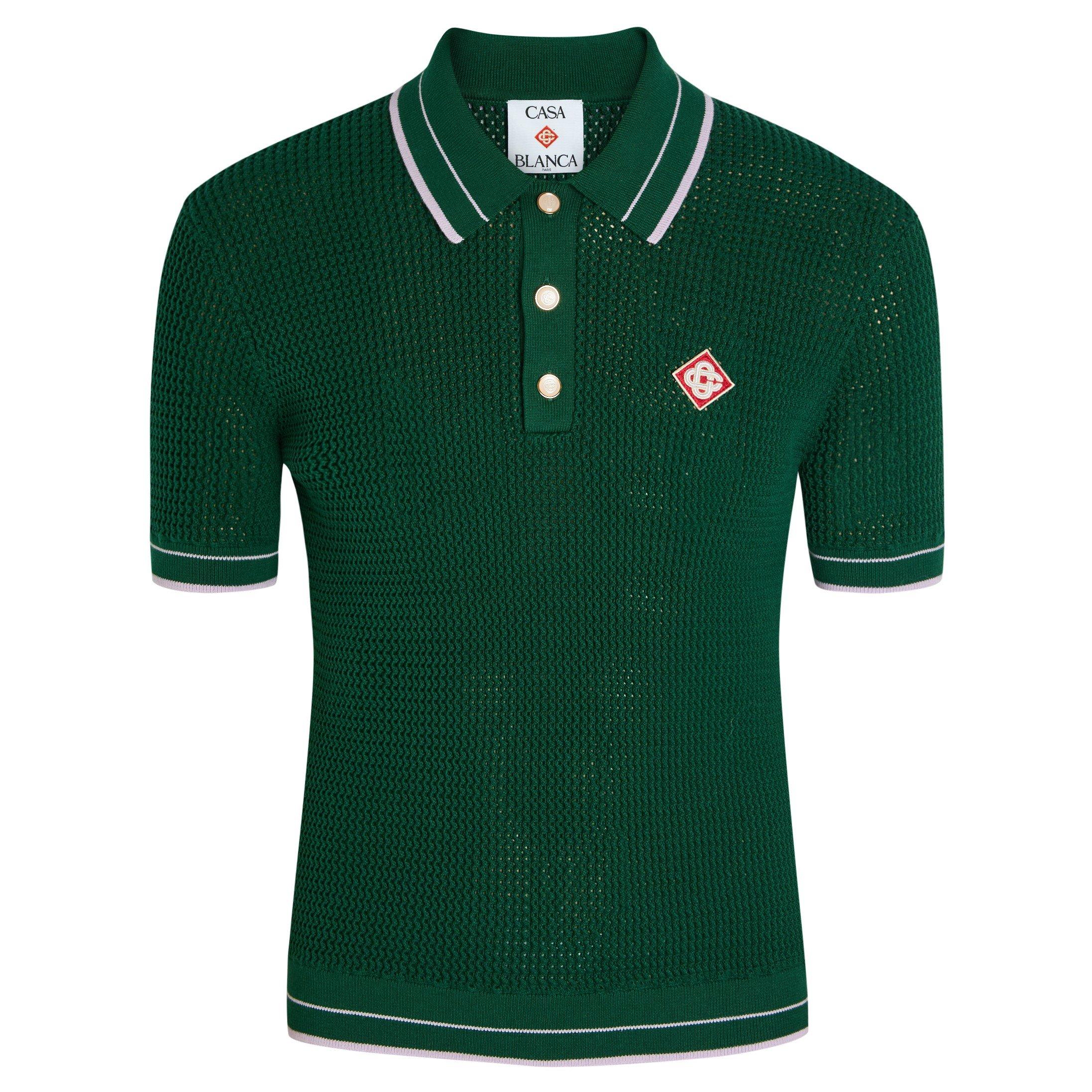 GREEN - Casablanca - CASA KNIT POLO TOP - 1
