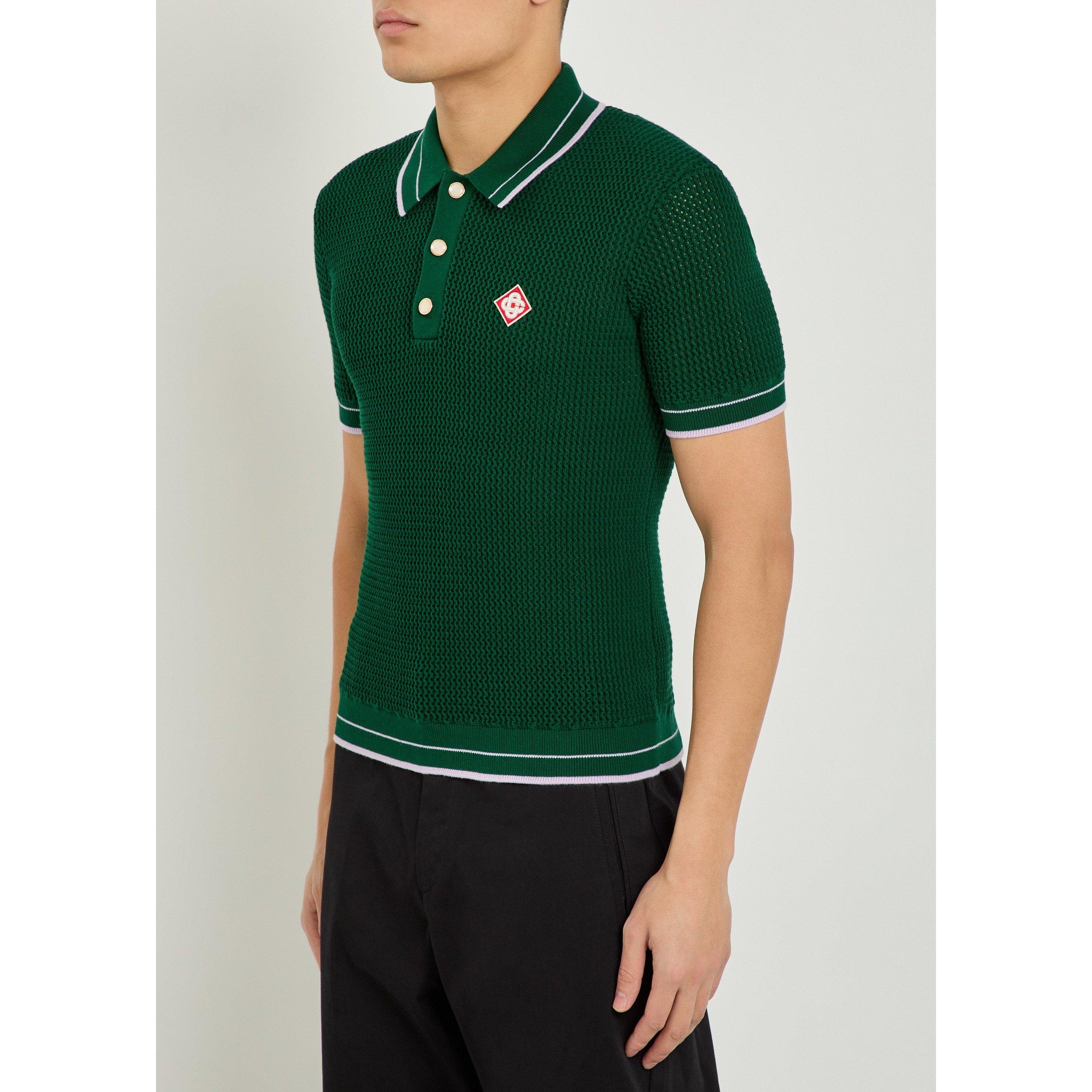 GREEN - Casablanca - CASA KNIT POLO TOP - 2