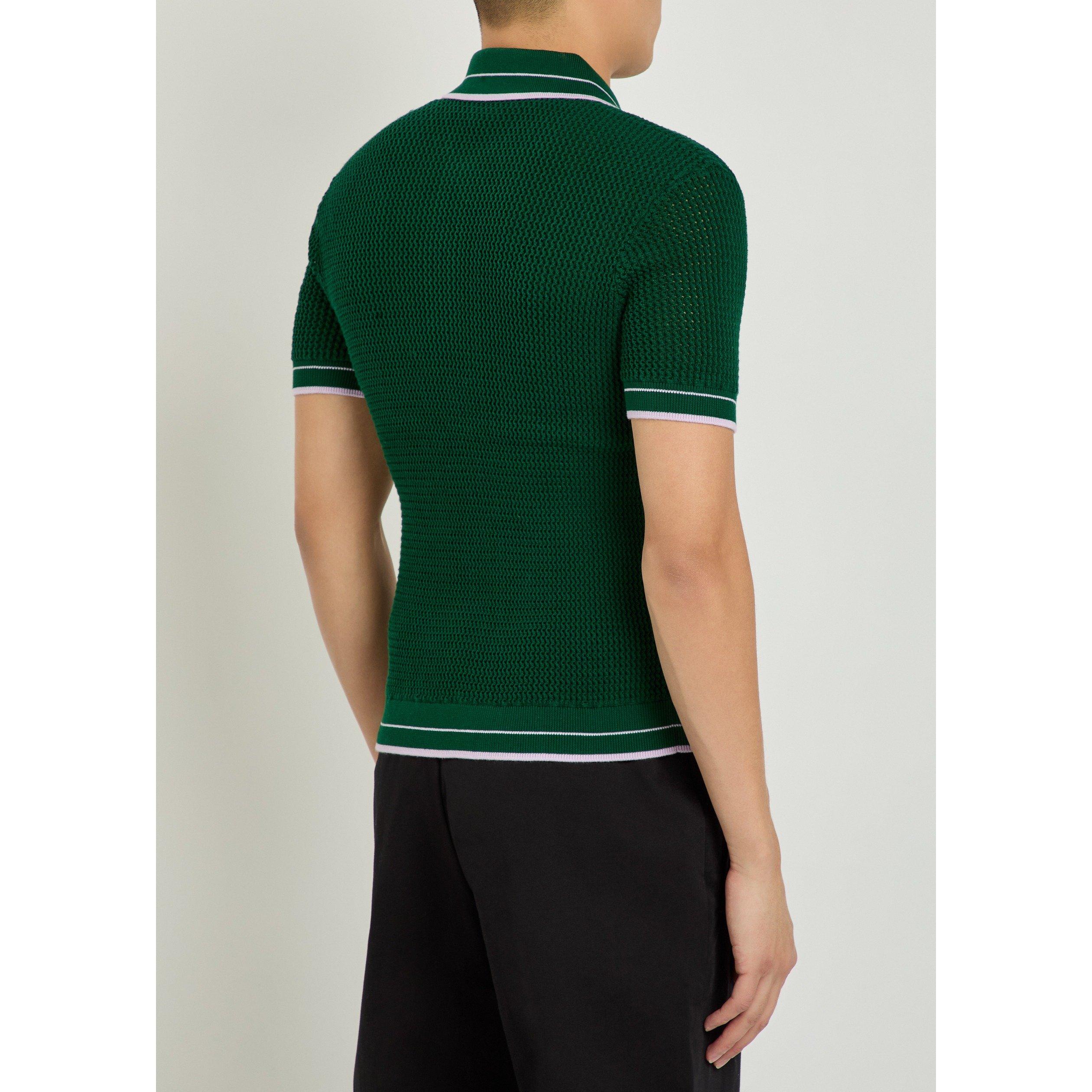 GREEN - Casablanca - CASA KNIT POLO TOP - 3
