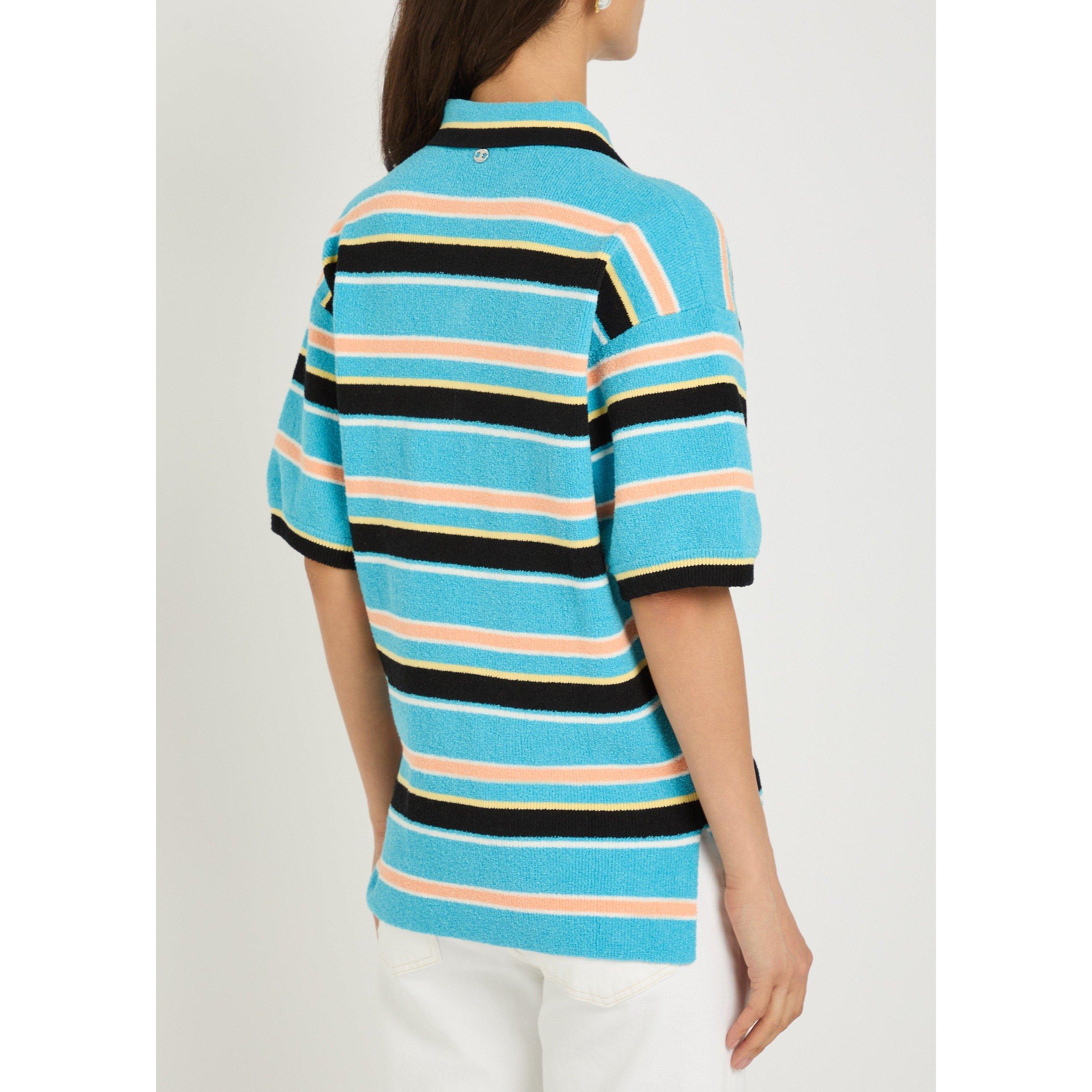 BLUE AND OTHER - Rabanne - Women's Striped Cotton Polo Shirt - 3