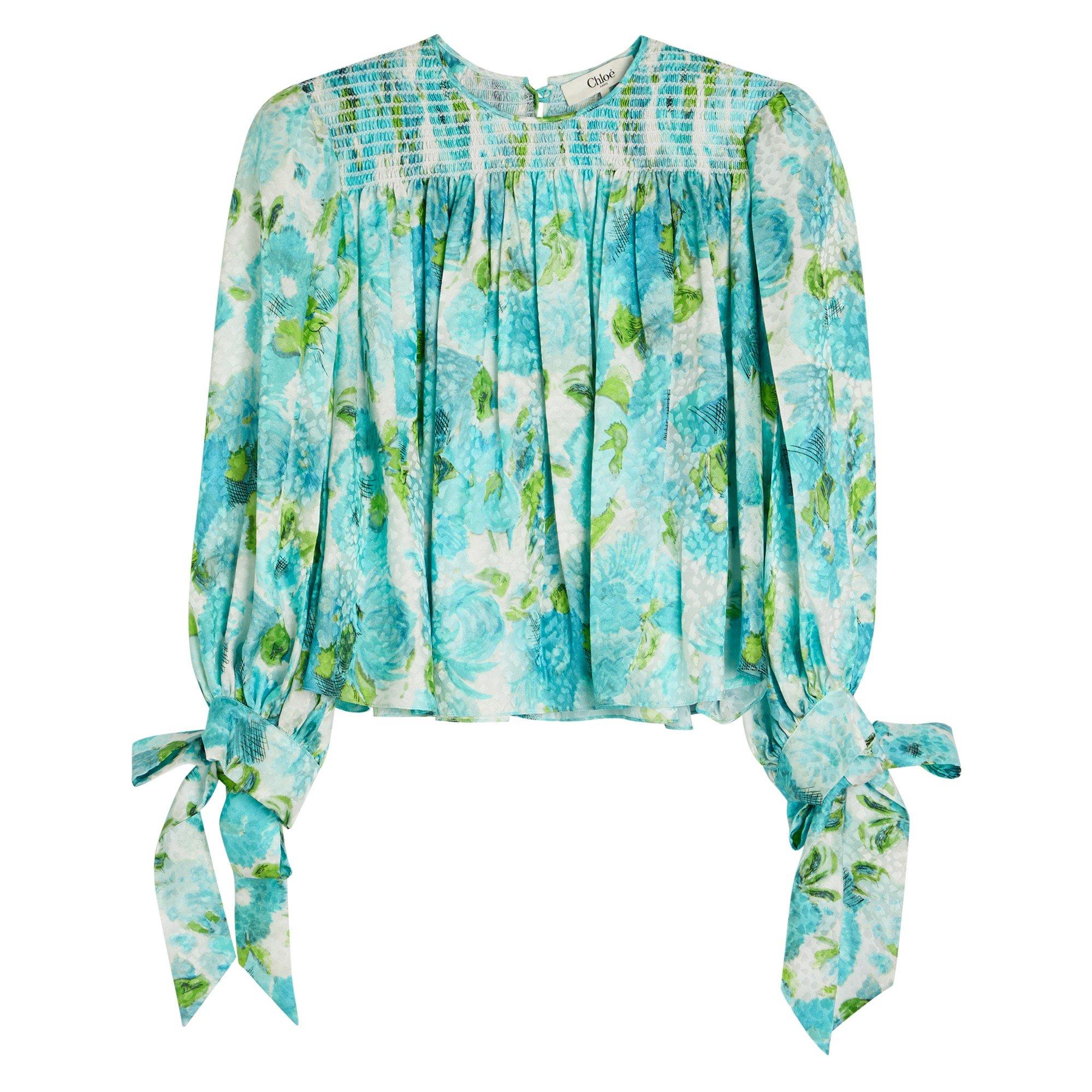 BLUE AND OTHER - Chloe - Women's Floral Silk Blouse - 1