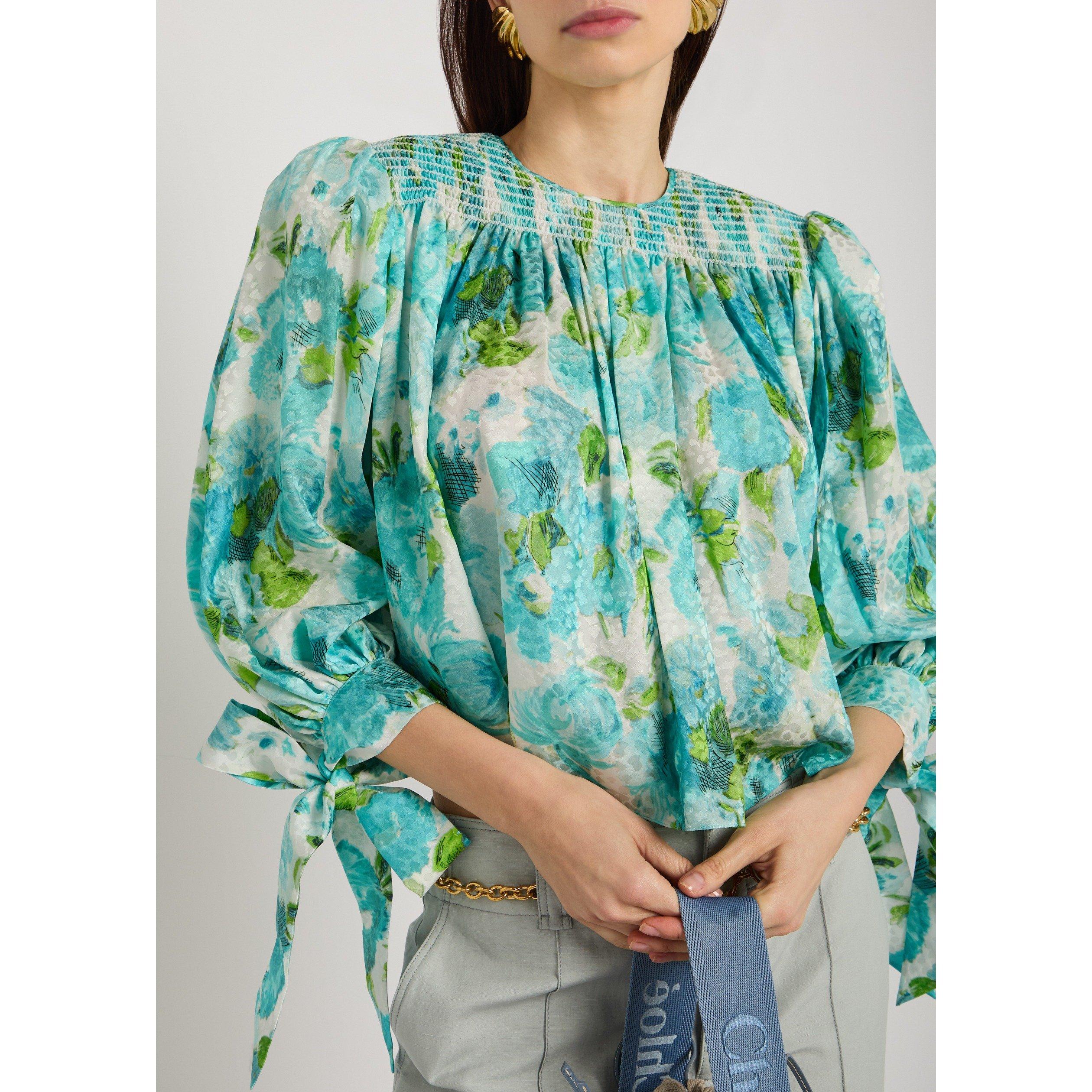 BLUE AND OTHER - Chloe - Women's Floral Silk Blouse - 4