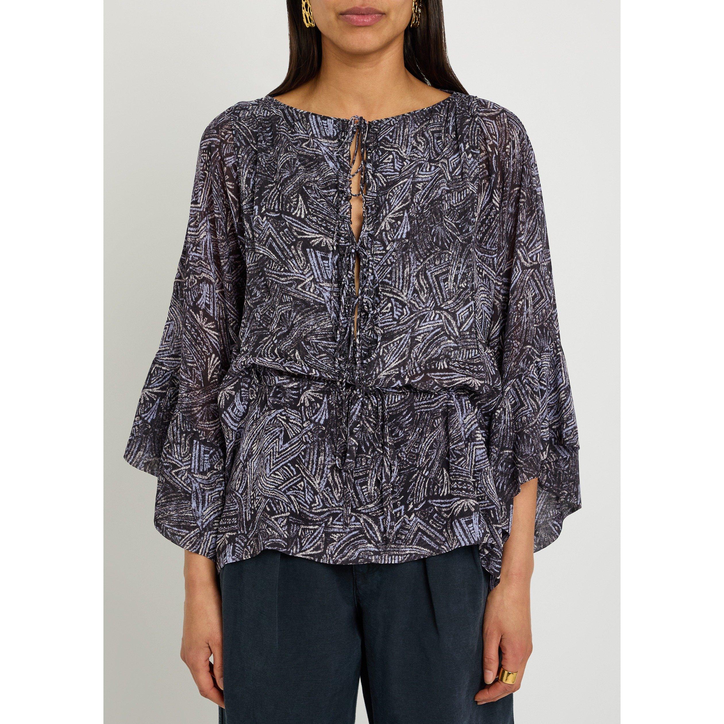 DARK GREY - Isabel Marant - Women's Tekia-GD Printed Silk Blouse - 2