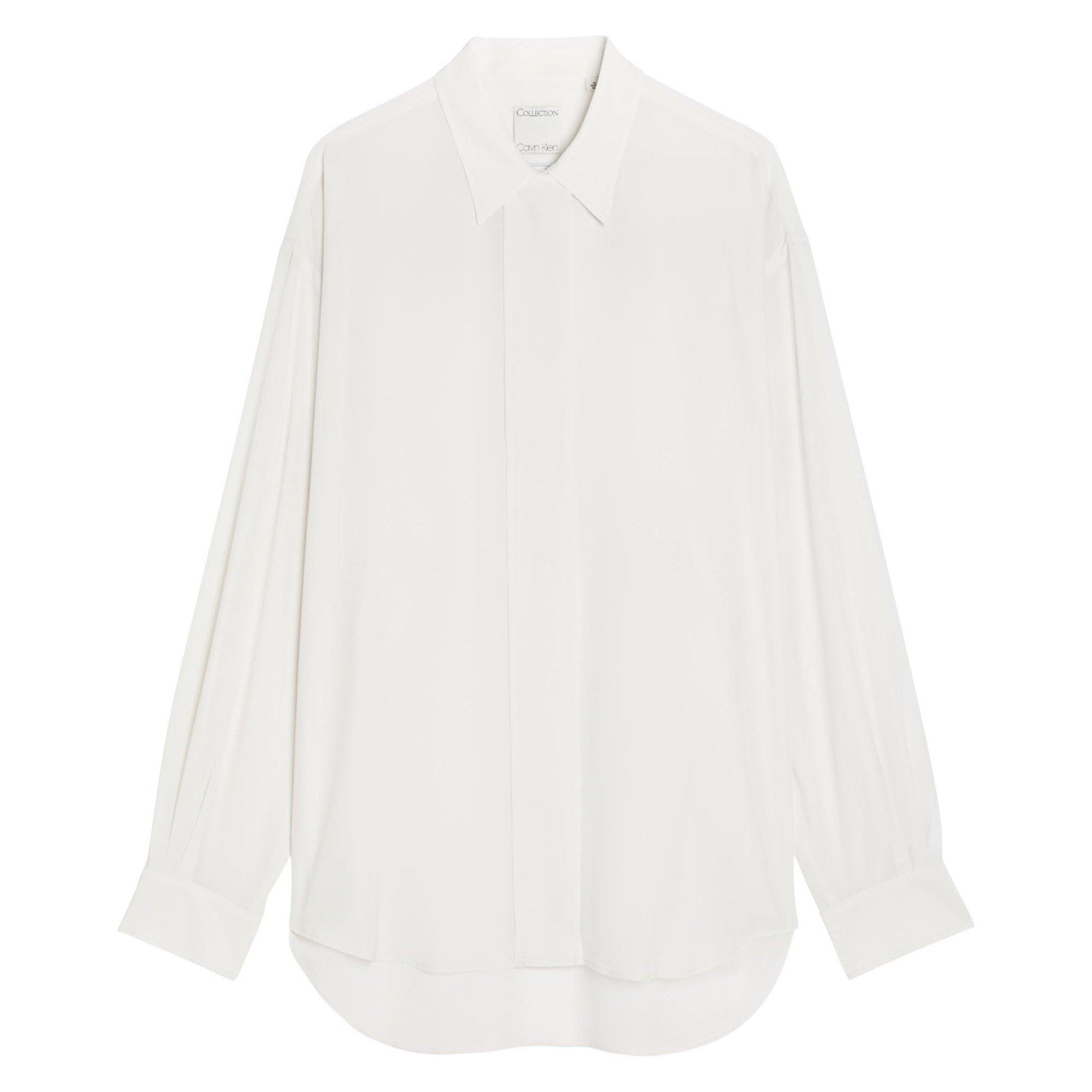 WHITE - Calvin Klein - AMARI WOMENS WOVEN SHIRTING